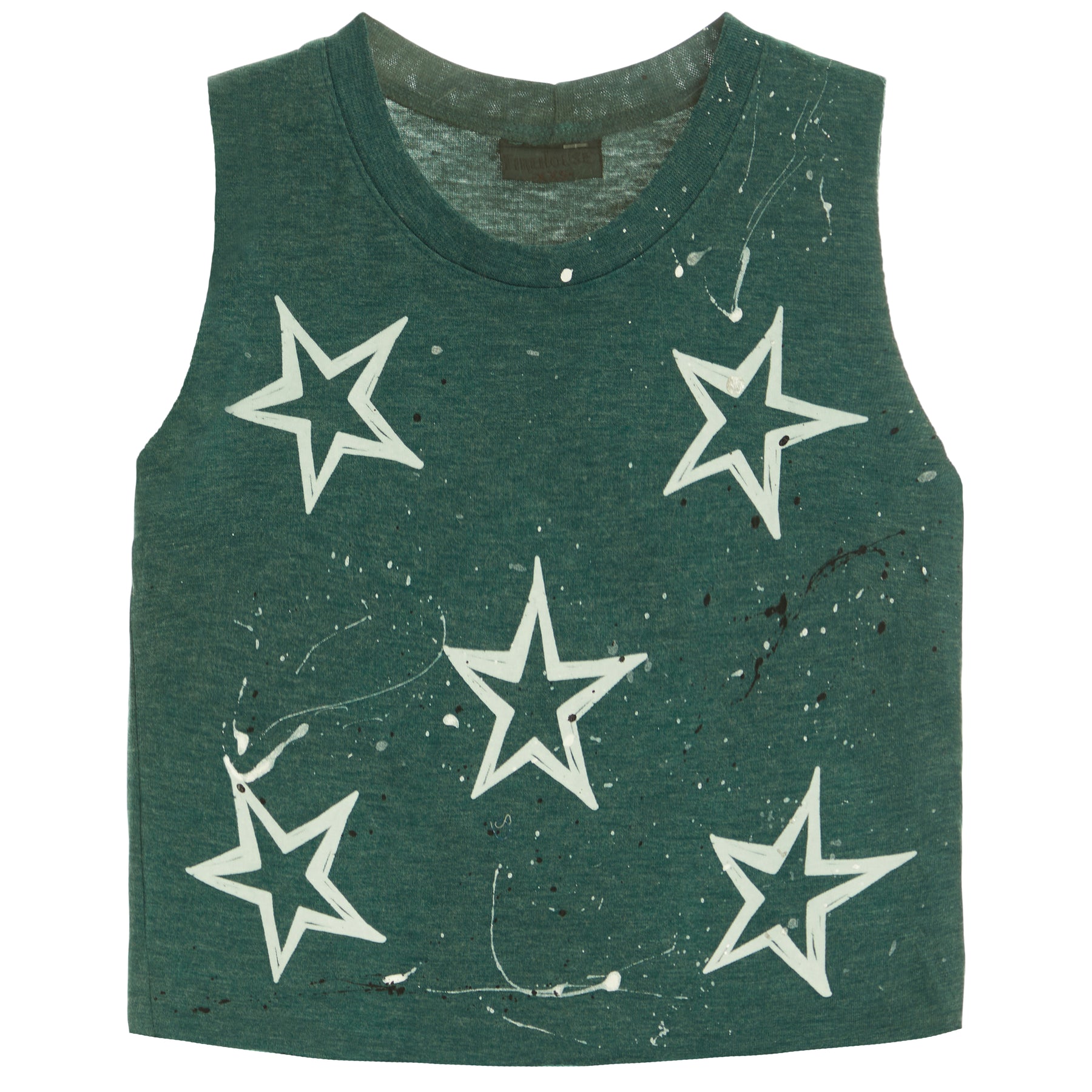 Tank w/White Drawn Star Toss/Splatter