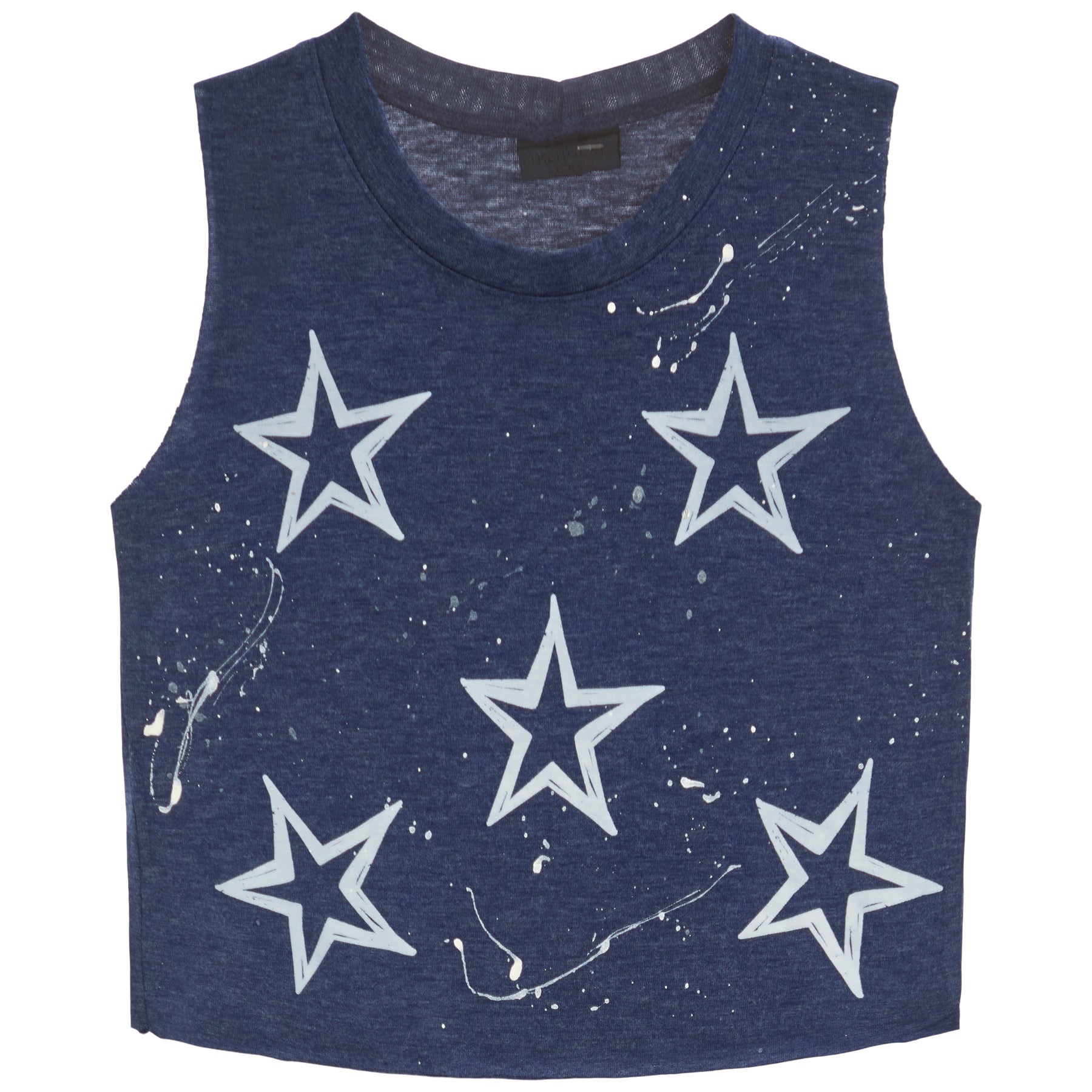 Tank w/White Drawn Star Toss/Splatter
