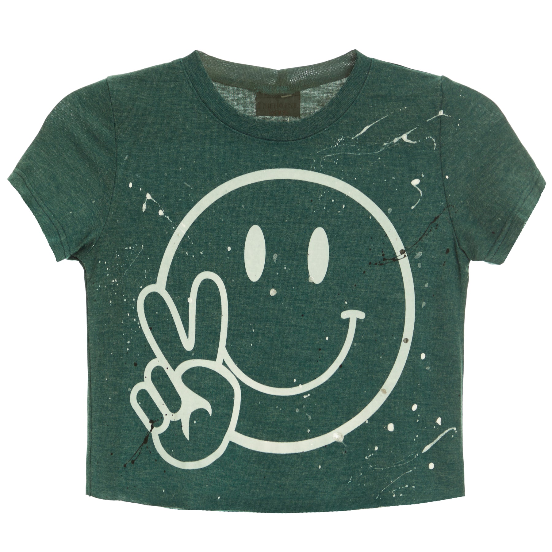 SS Tee w/Peace Finger Smiley Splatter