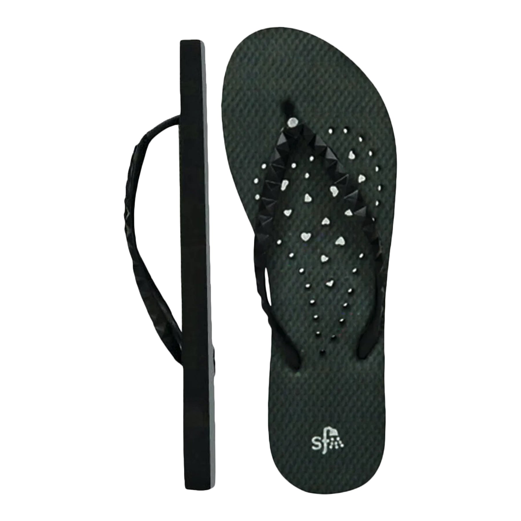 Heart Showerflops w/Pyramid Stud Strap