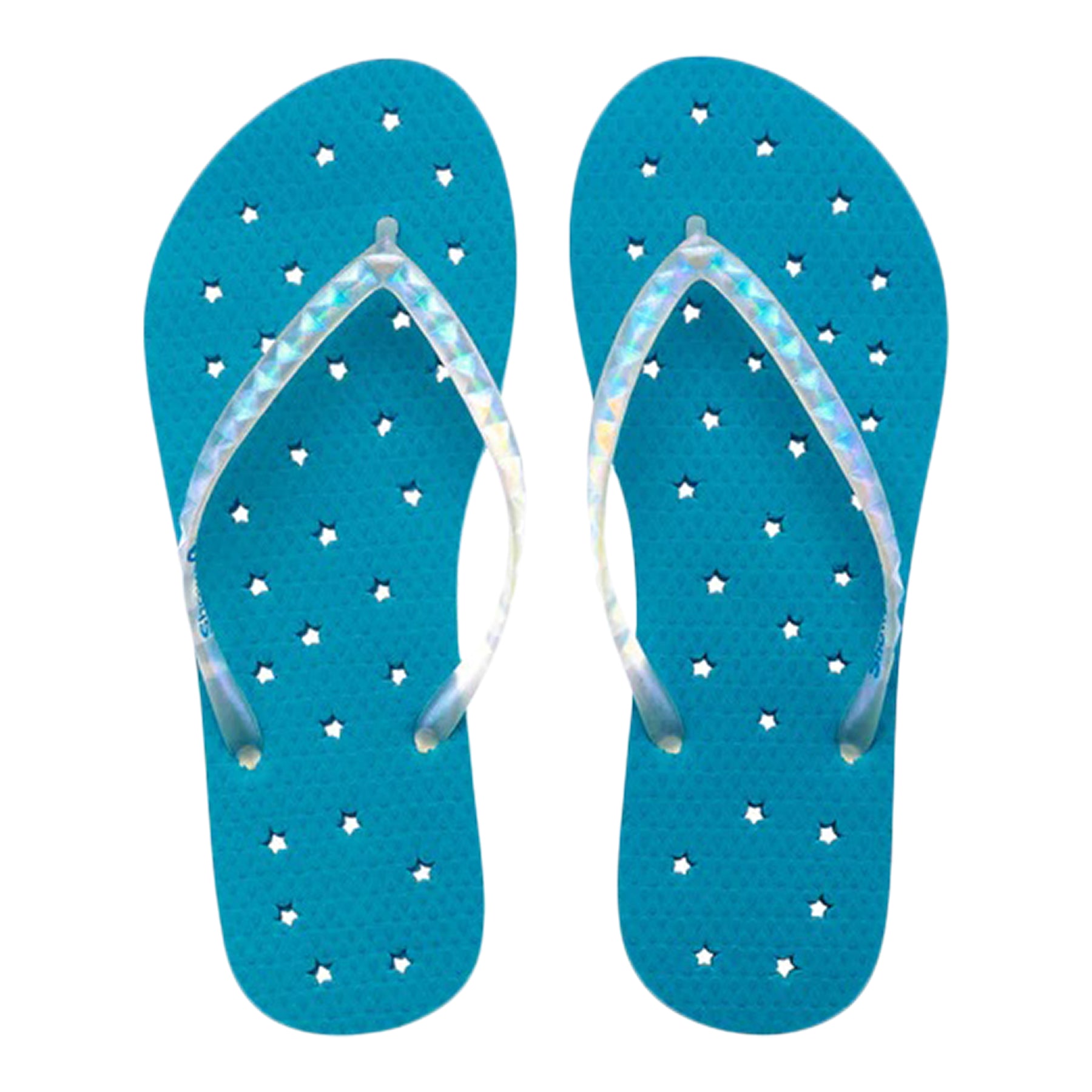 Iridescent Stars Showerflops w/Pyramid Stud Strap