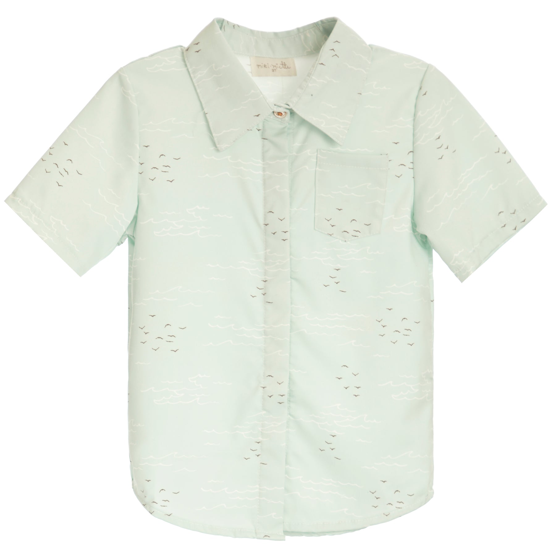 Button Front Short Sleeve Woven