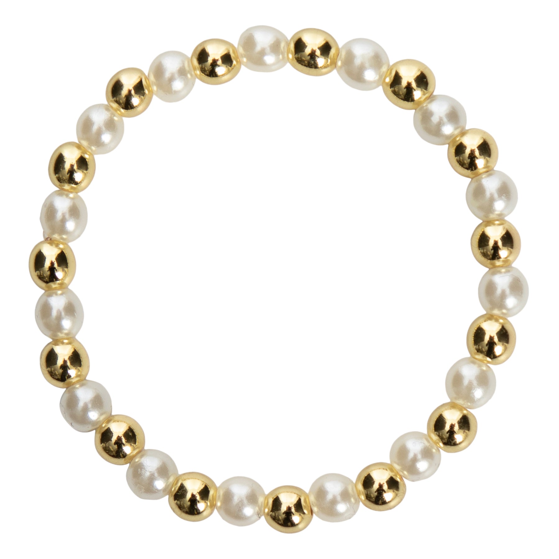 Pearl w/Metal Bead Bracelet