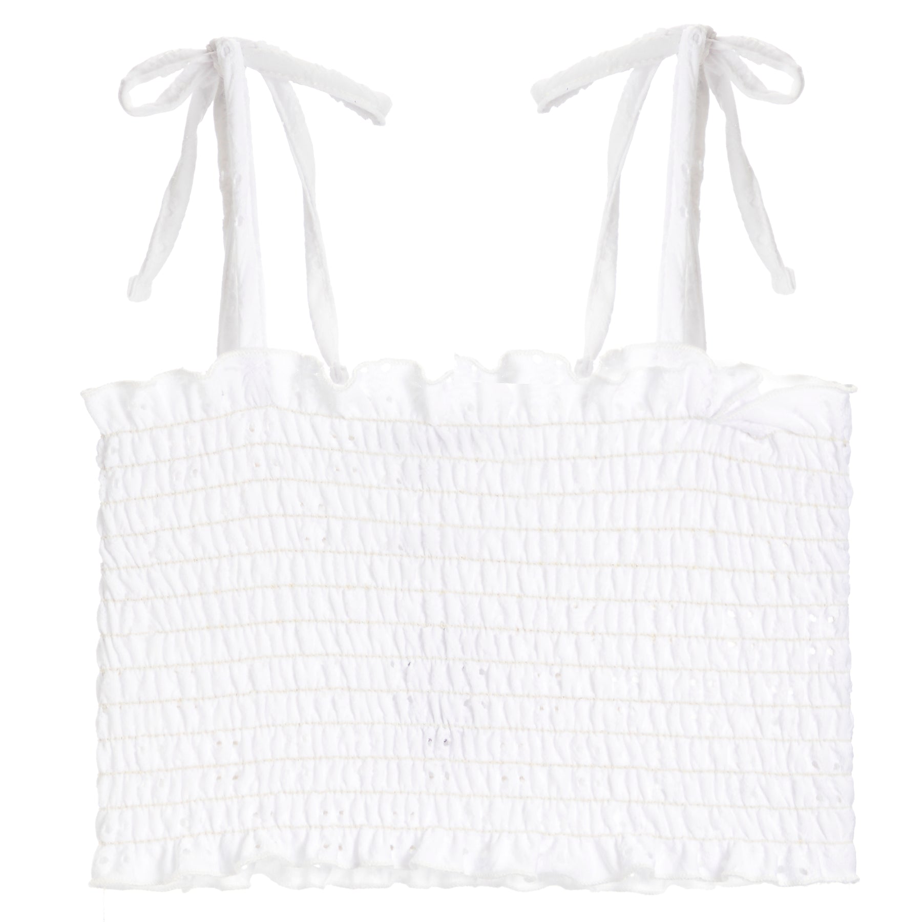 Eyelet Smock Tank With Ties