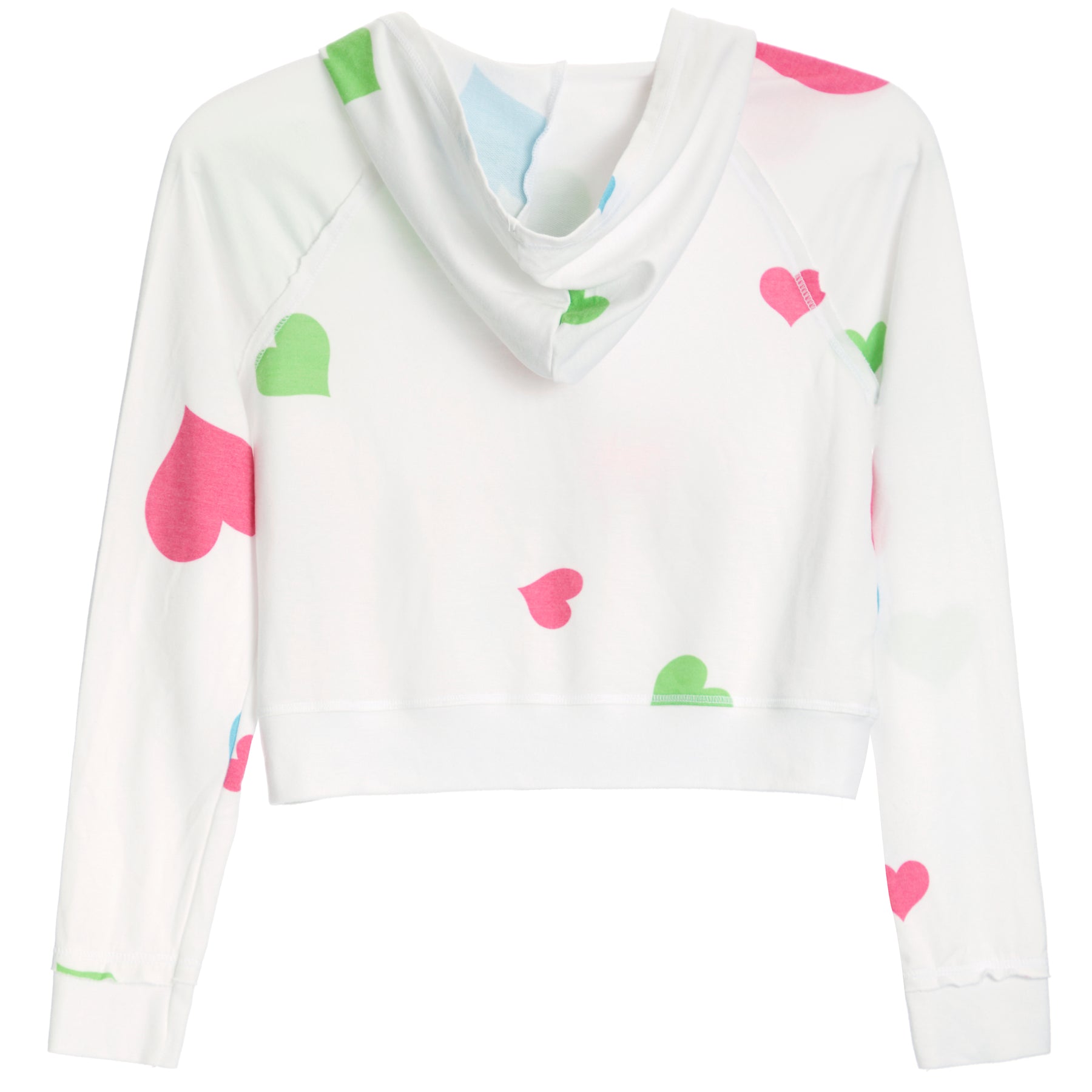 Color Hearts Crop Zip Jacket
