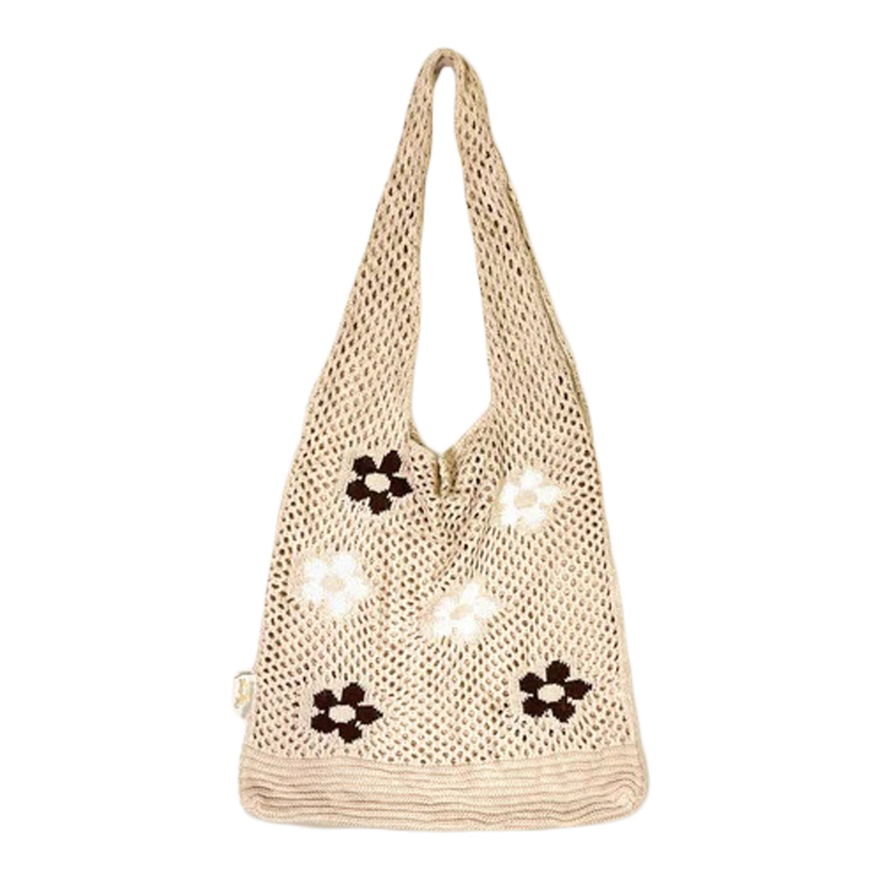 Floral Crochet Slouchy Shoulder Bag