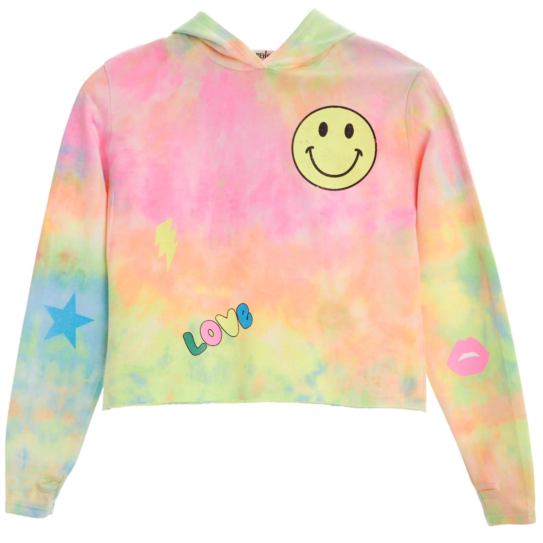 Jackie Tie Dye Sweatshirt with Smiley Bolt Toss