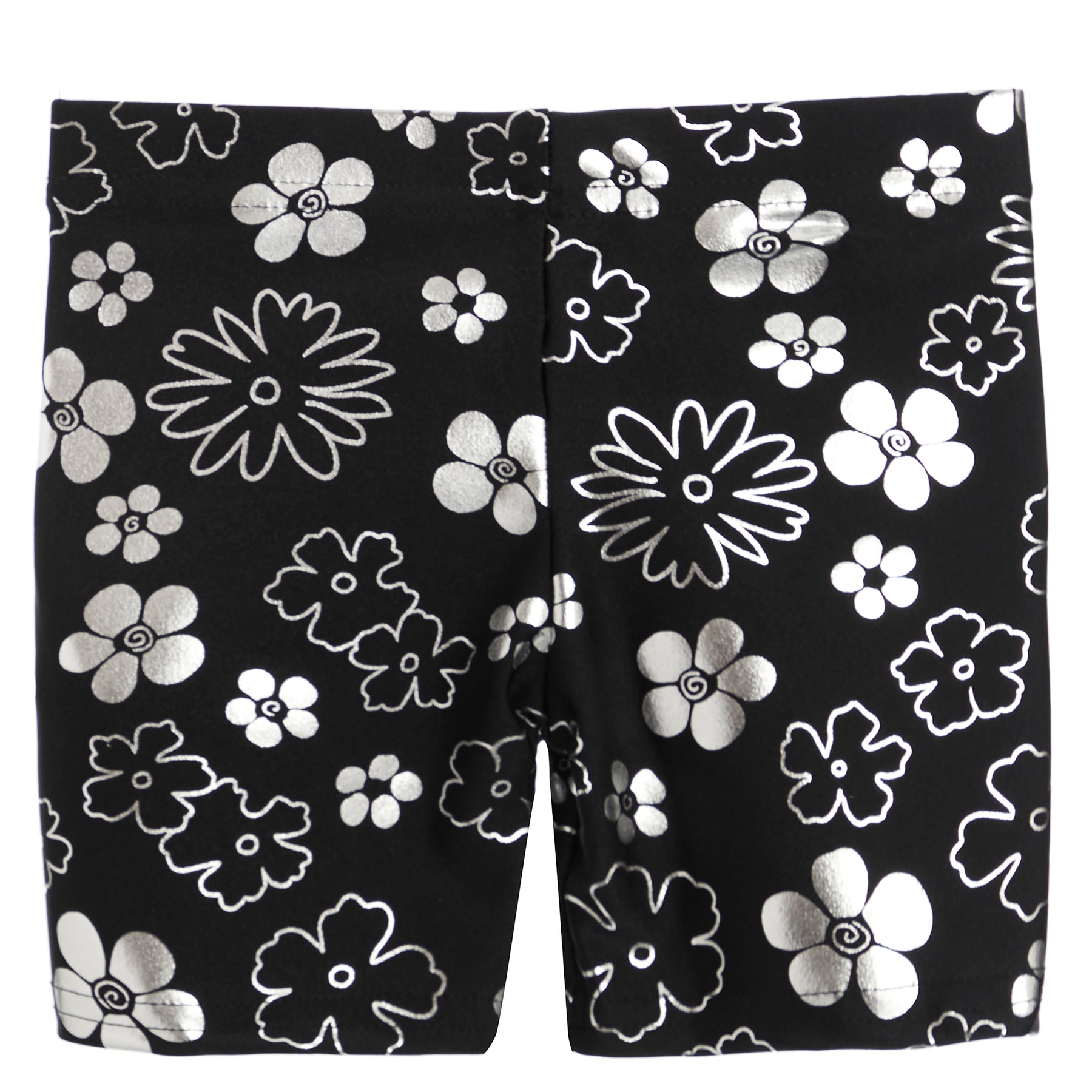 Bike Short- Silver Flower