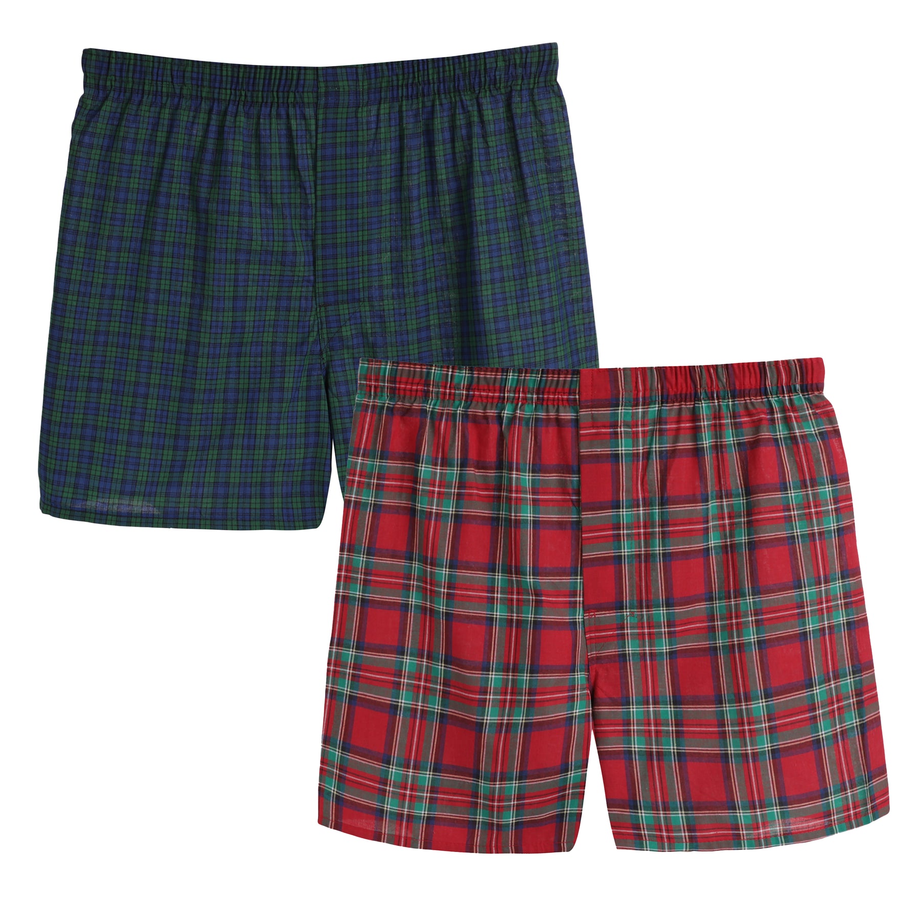 Men`s 2pk Plaid Boxers