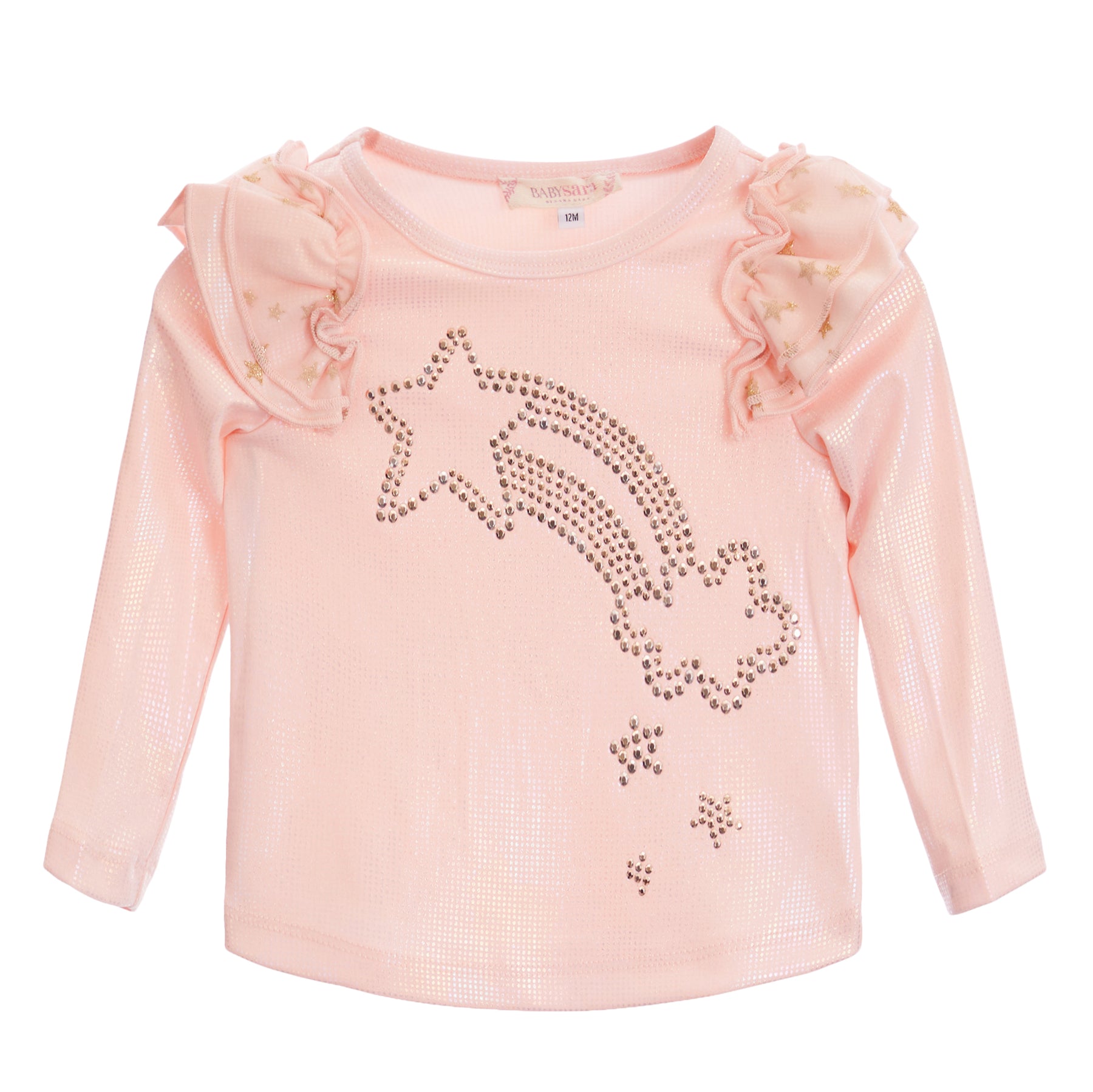 Ruffle Shoulder Top with Shooting Star