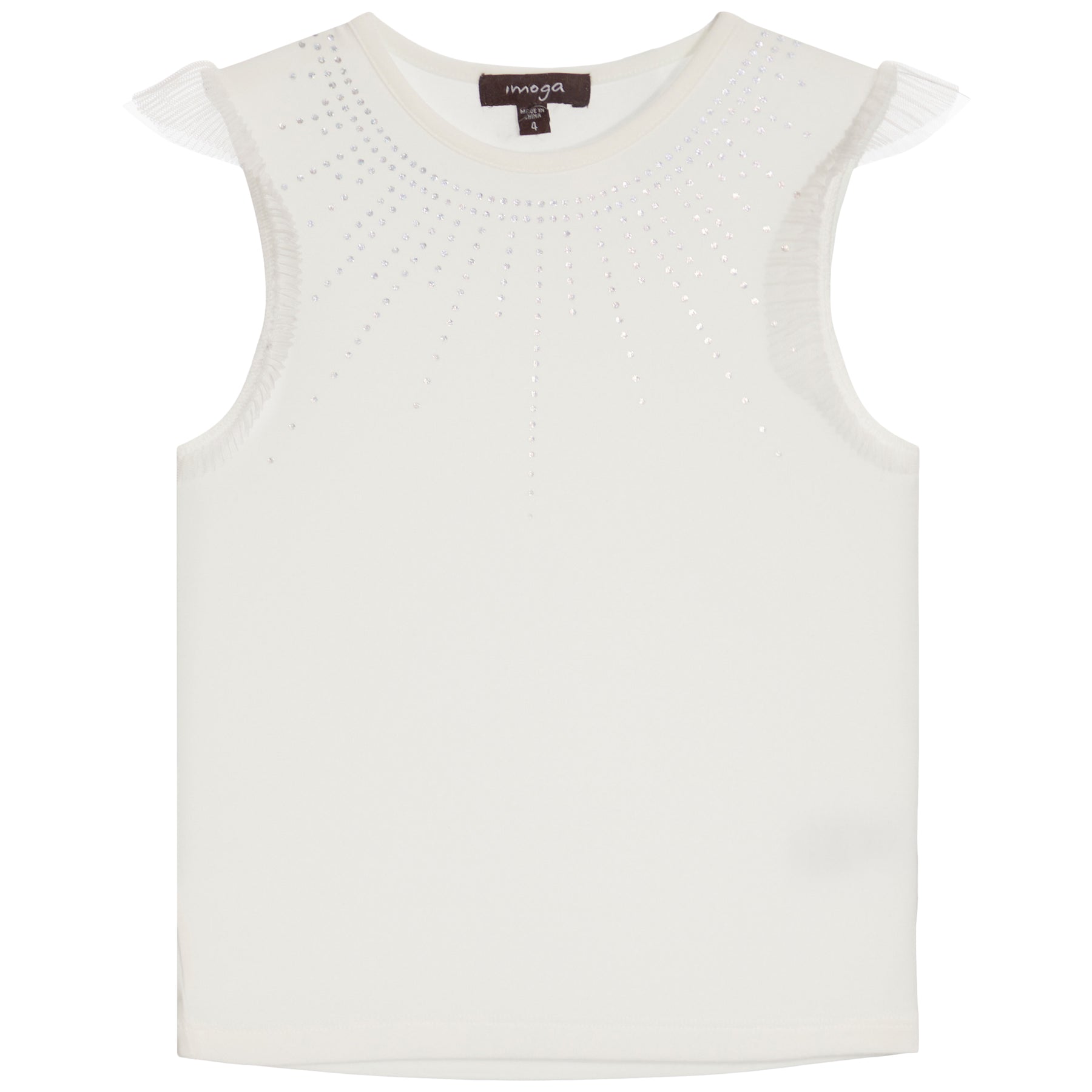 Embellished Jersey And Pleated Mesh Tee