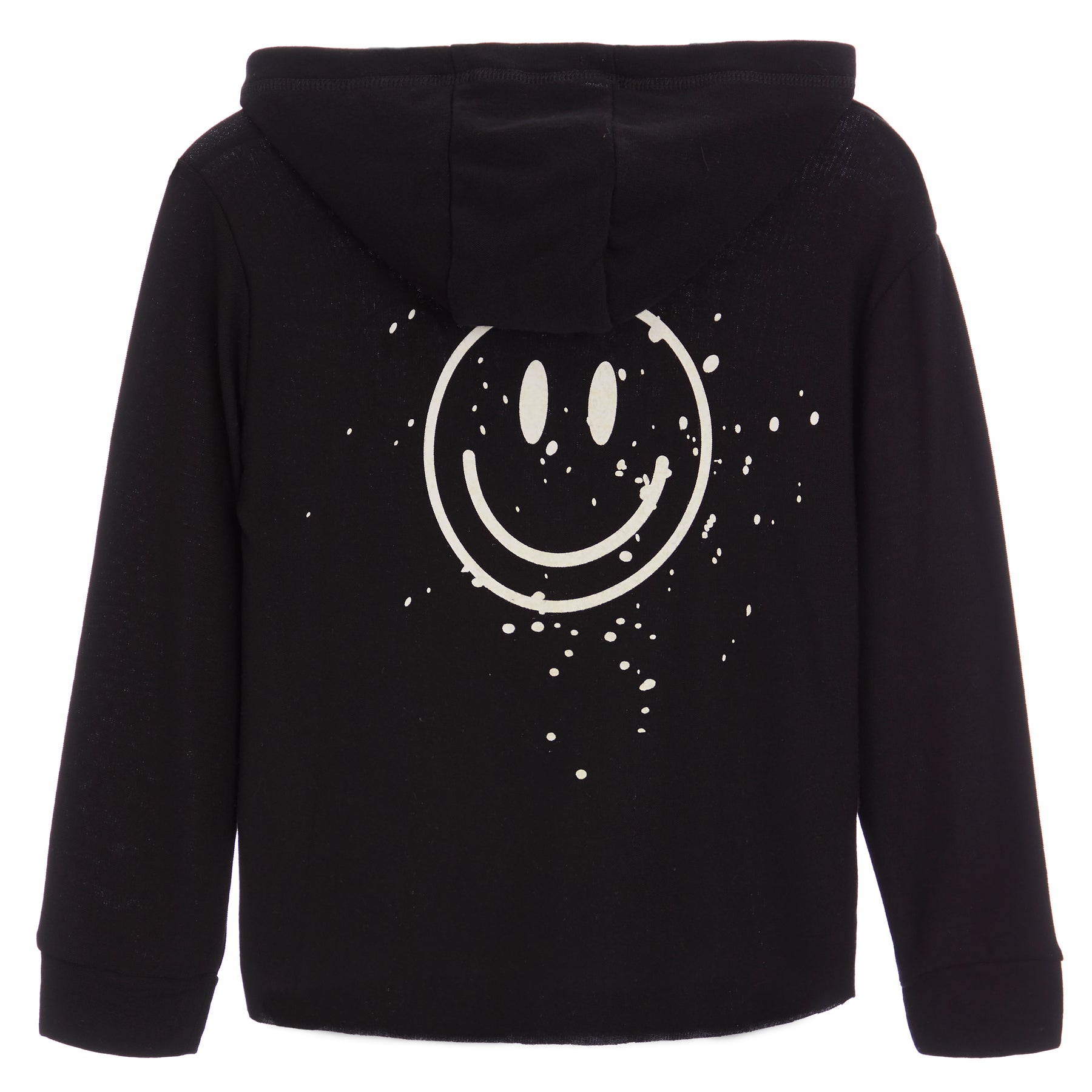 Cozy Knit Splatter Smiley Face Pullover Hoodie