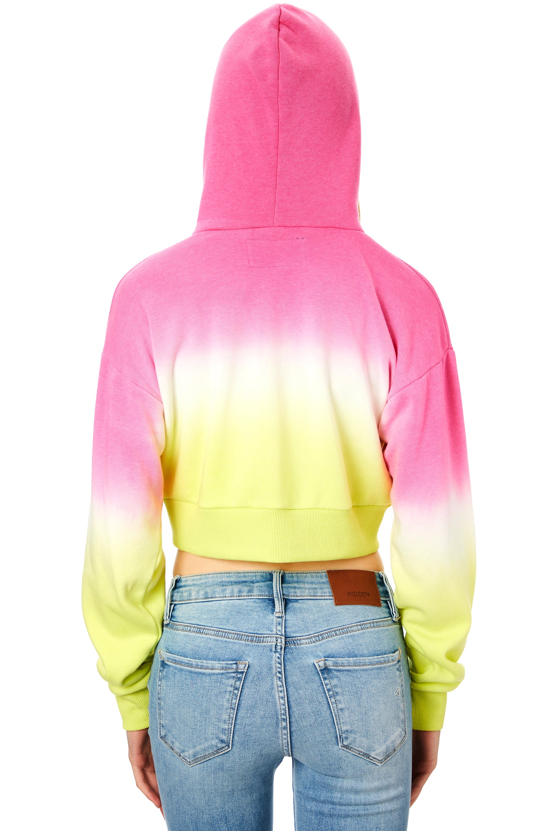 Dylan Crop Zip Dip Dye Hoodie
