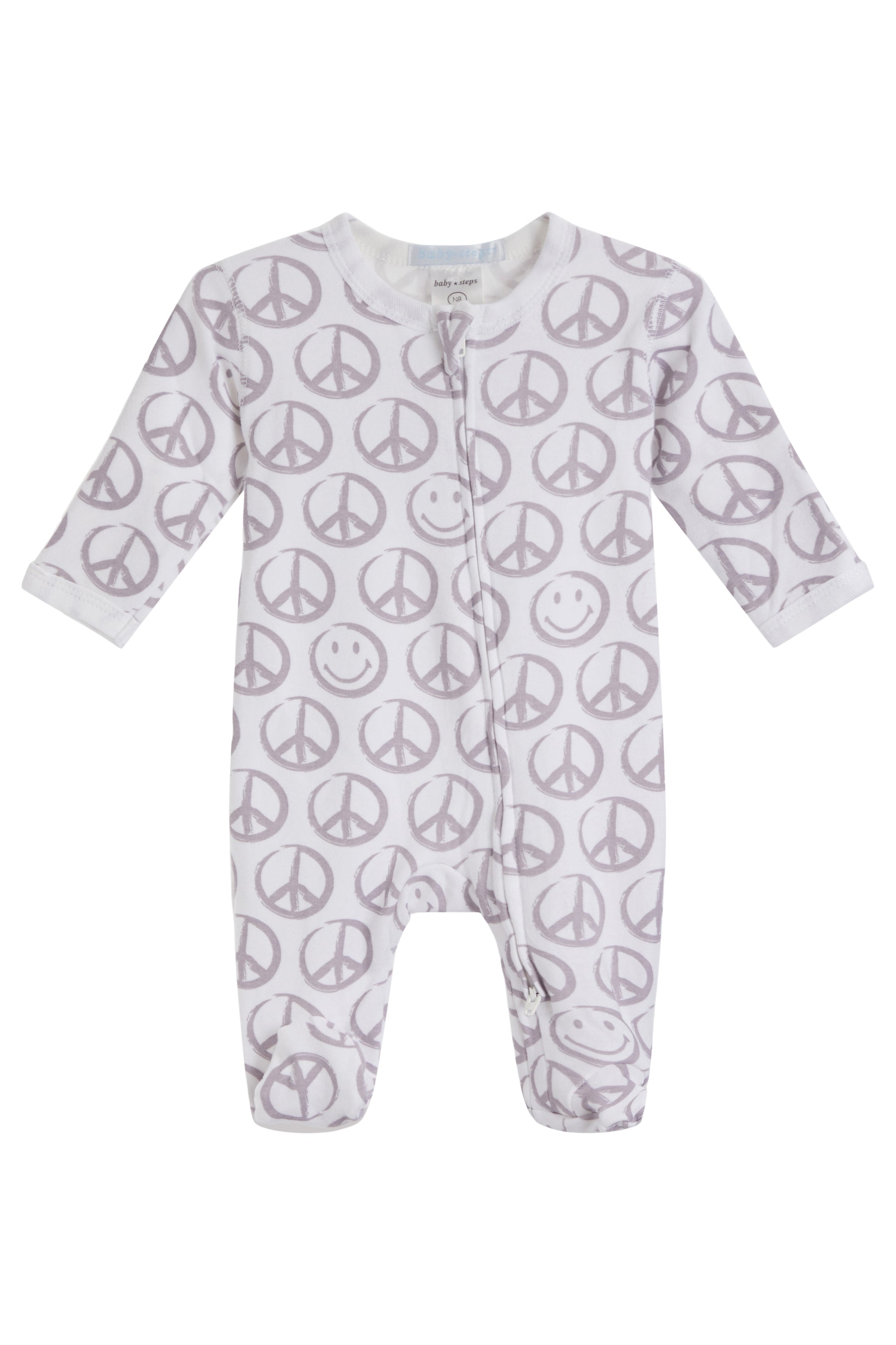 Footie- Grey Peace Sign