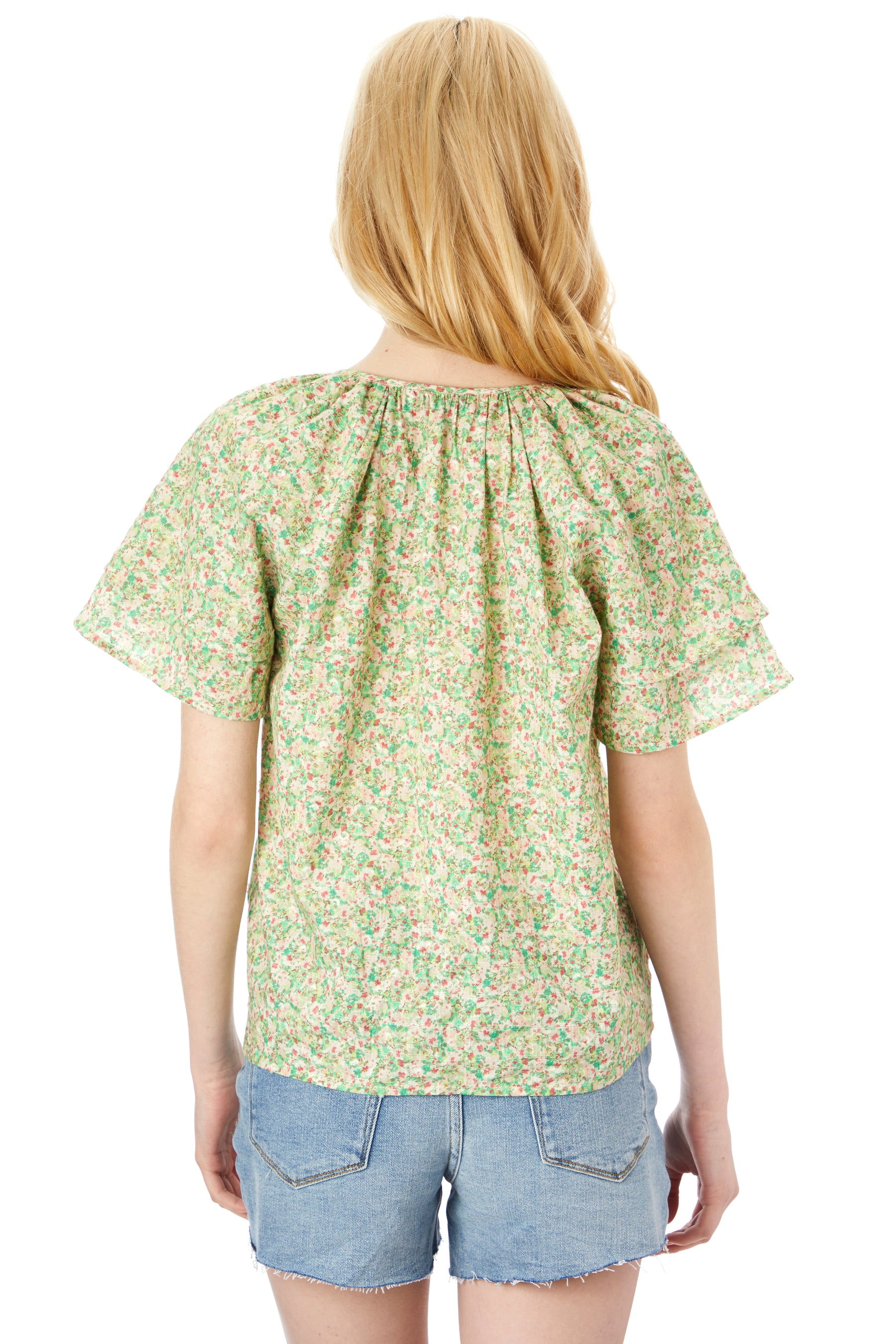 Ada Double Ruffle Sleeve Blouse