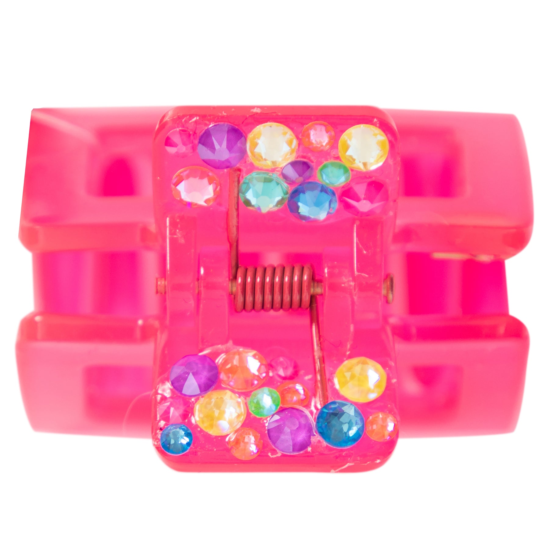 Tonal Neon Rhinestone Claw Clip