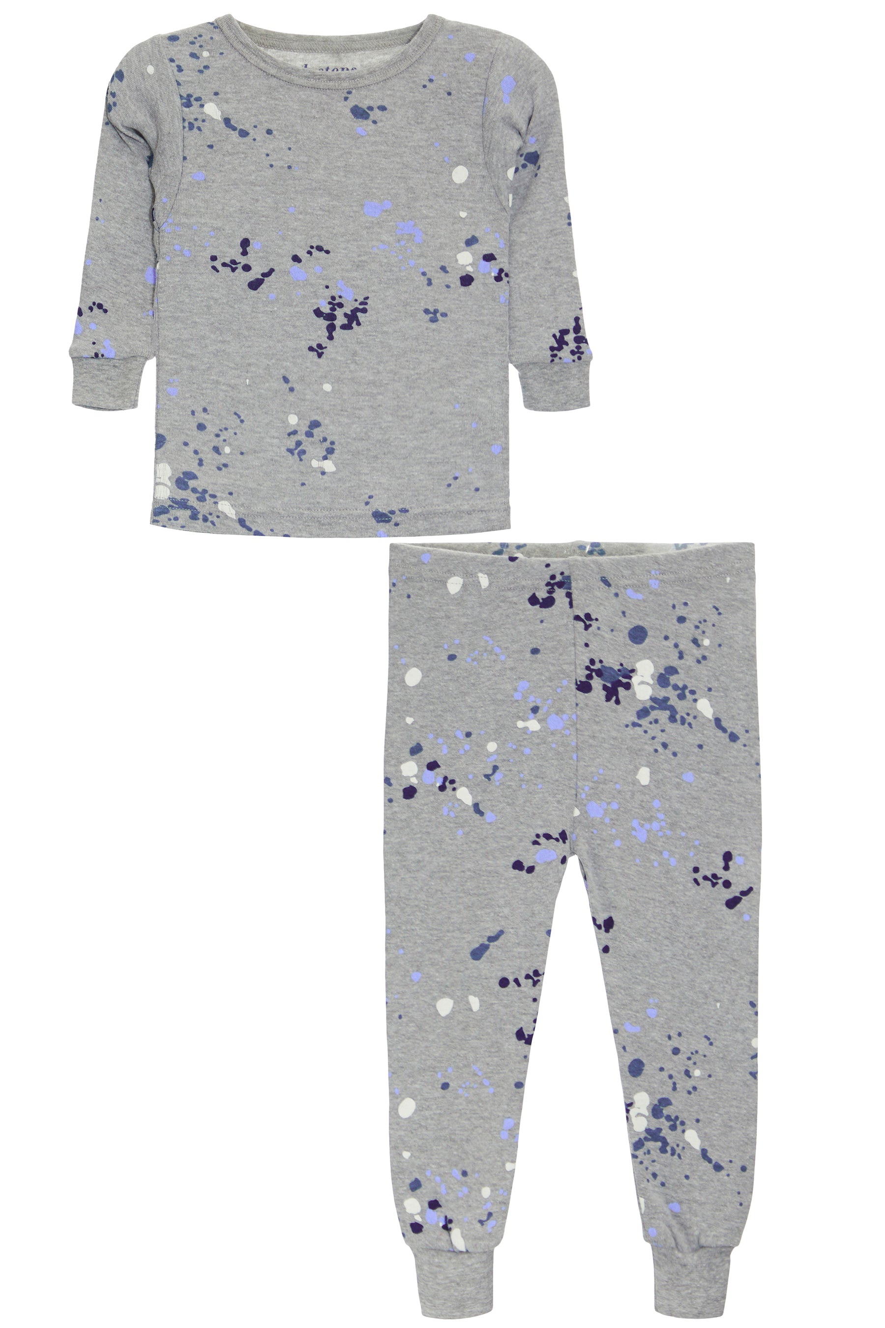 2 PC PJ Set- Grey Multi Splatter