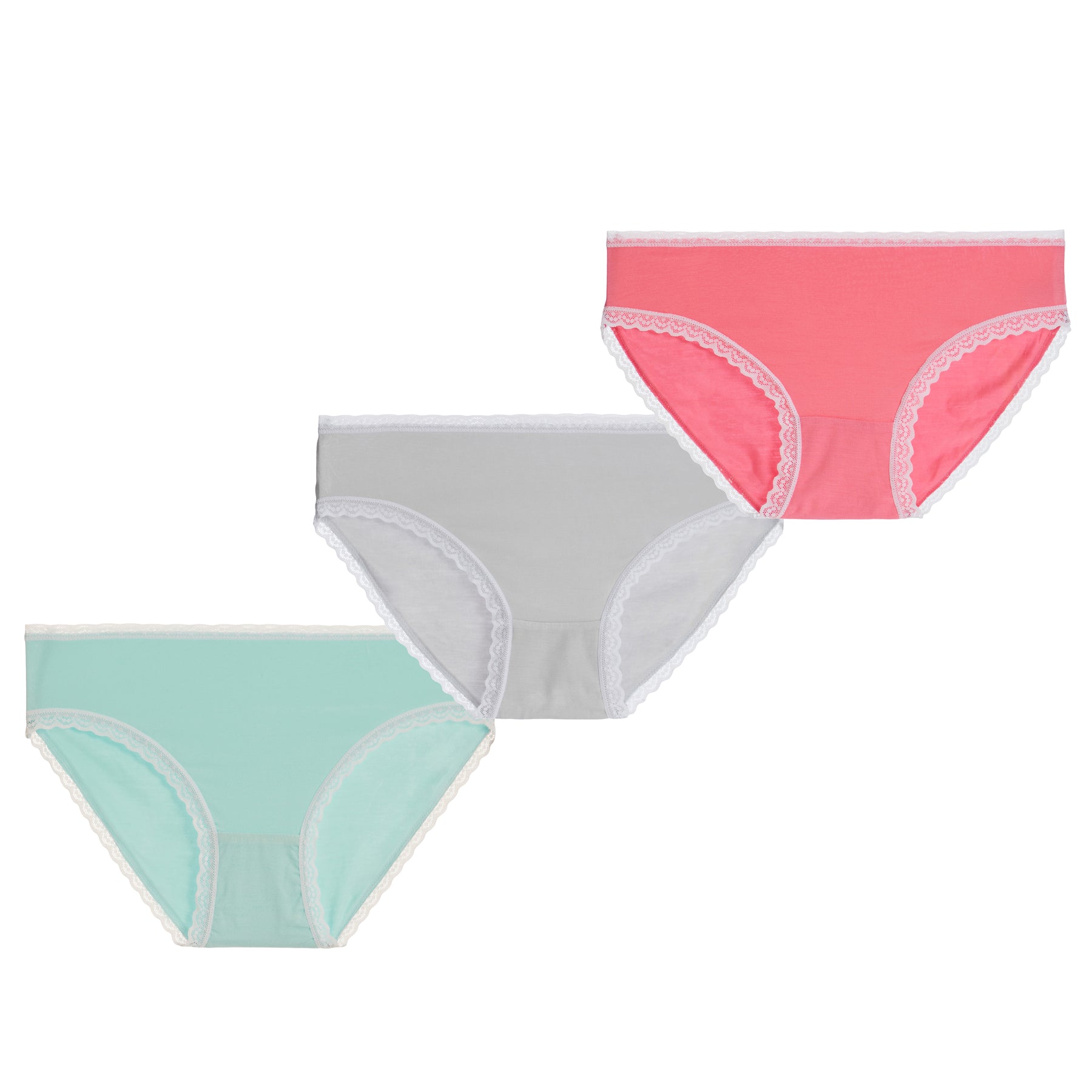 S/3 Bikini - Pnk/Pale Grey/Aqua