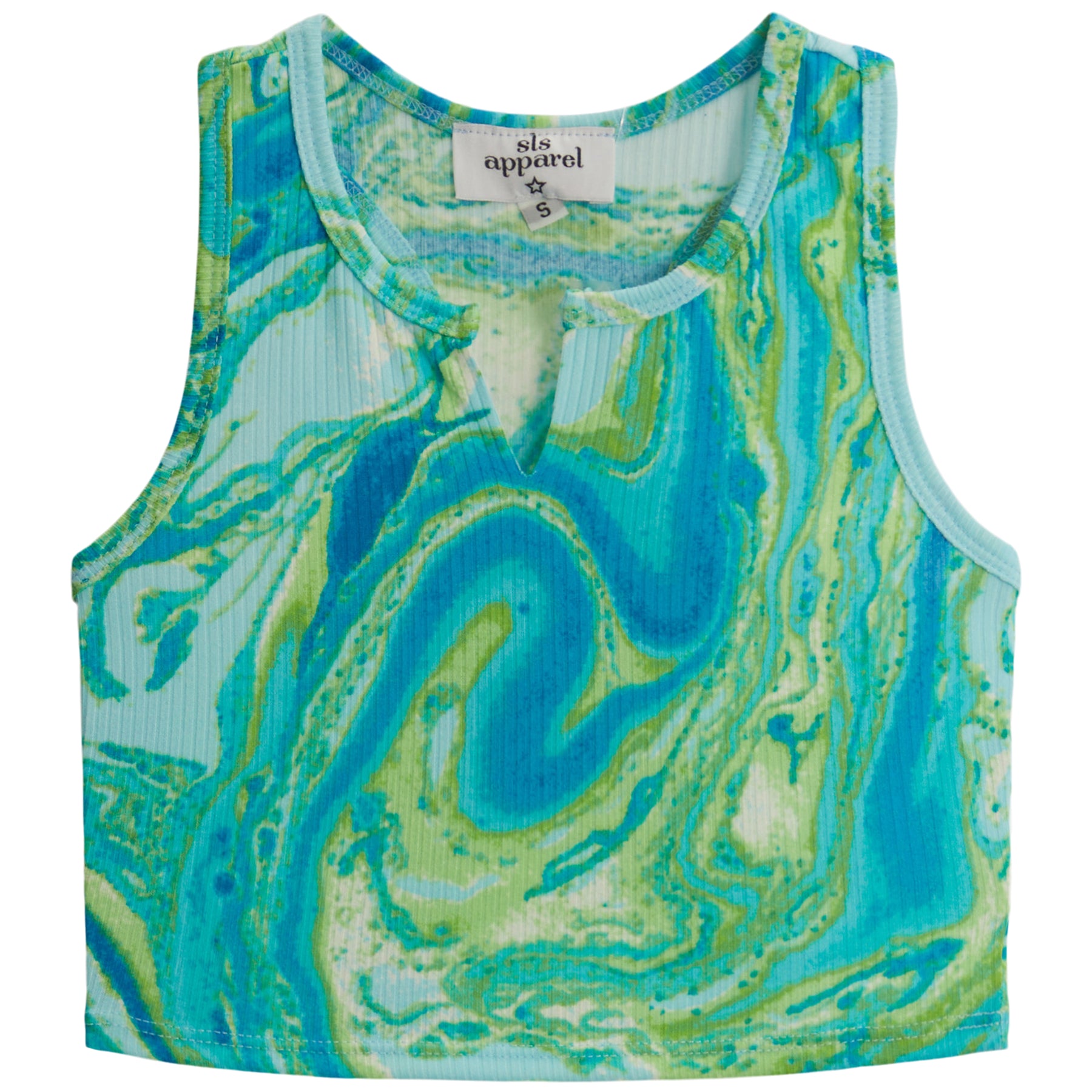 Marble Swirl Notch Neck Racerback Tank