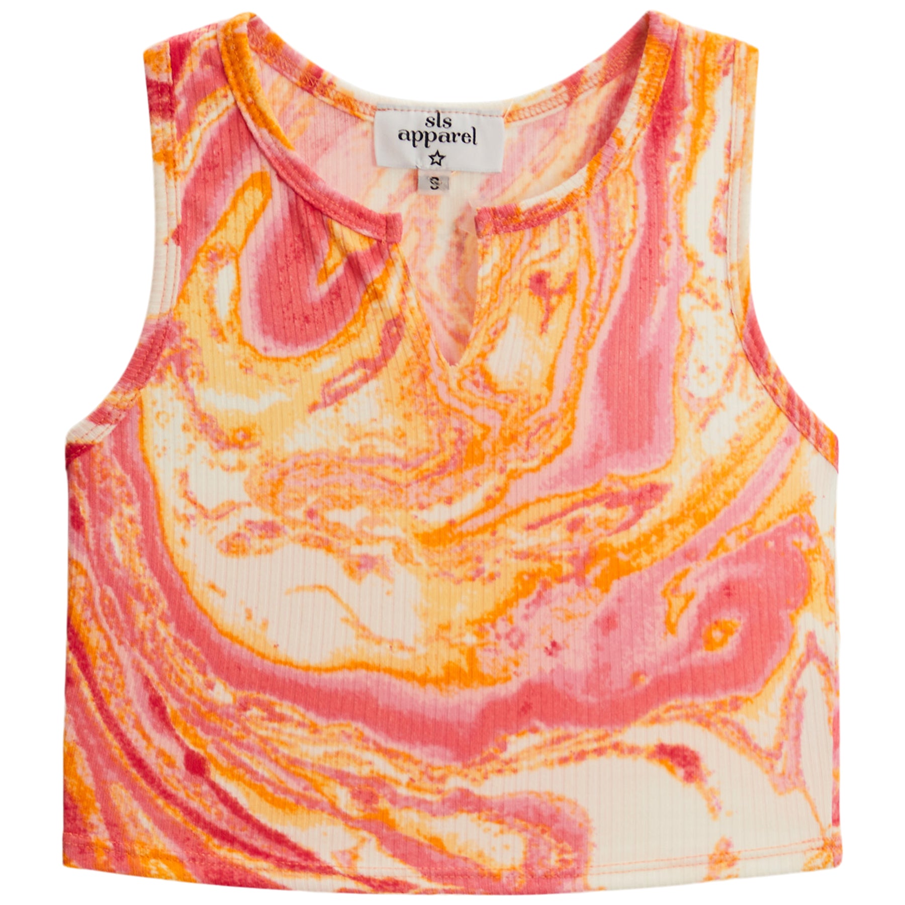 Marble Swirl Notch Neck Racerback Tank