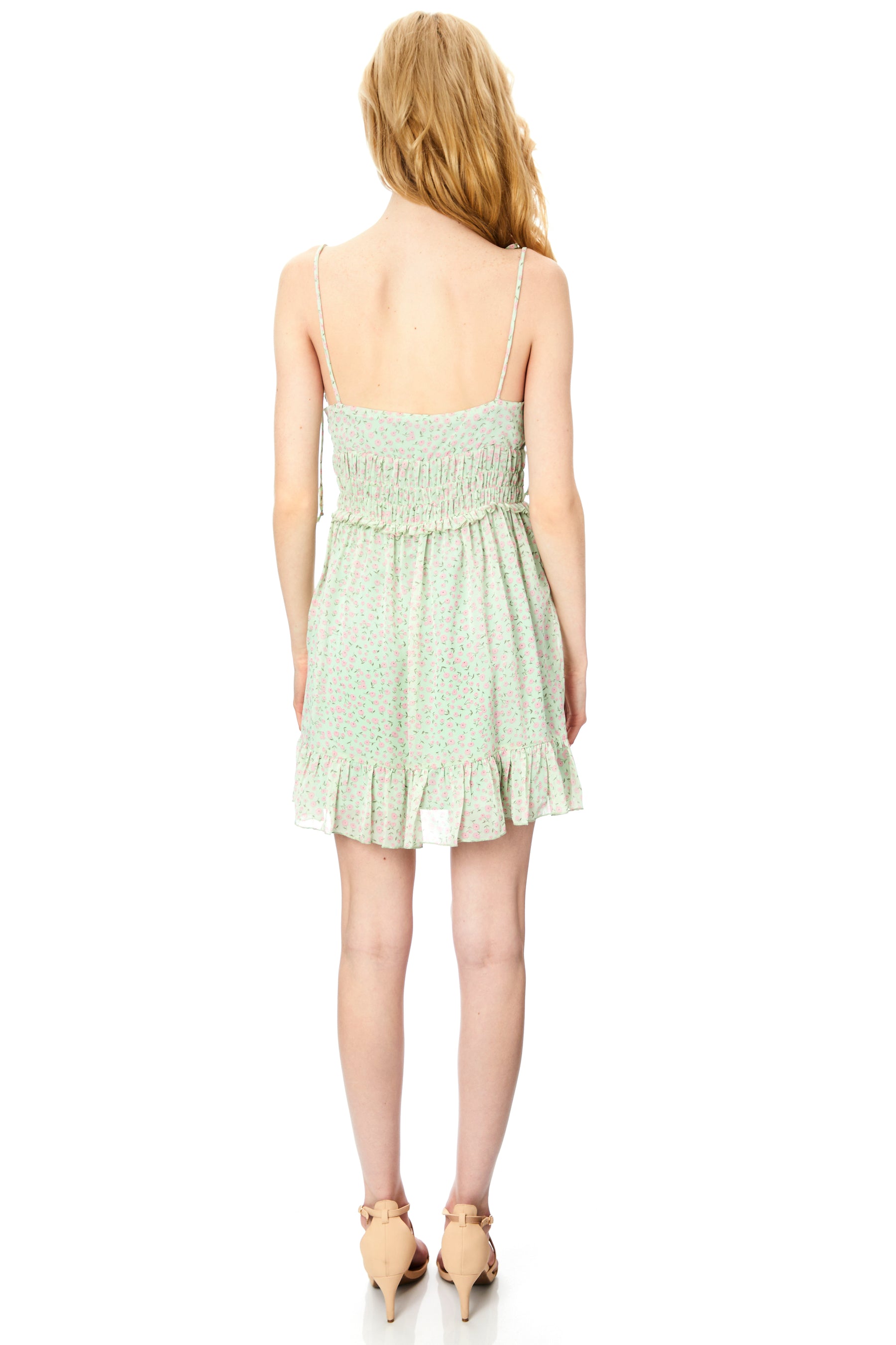 Floral Ruffle Trim Dress