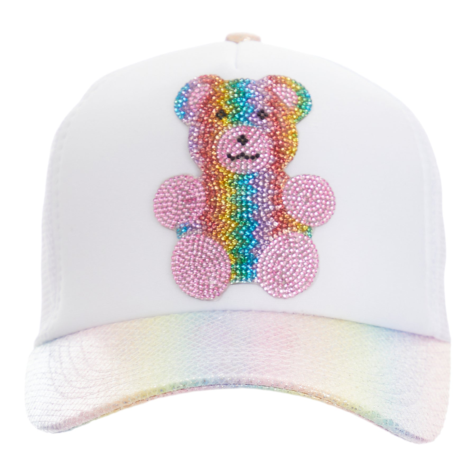 Tie Dye Gummy Bear Denim Splatter Trucker Hat