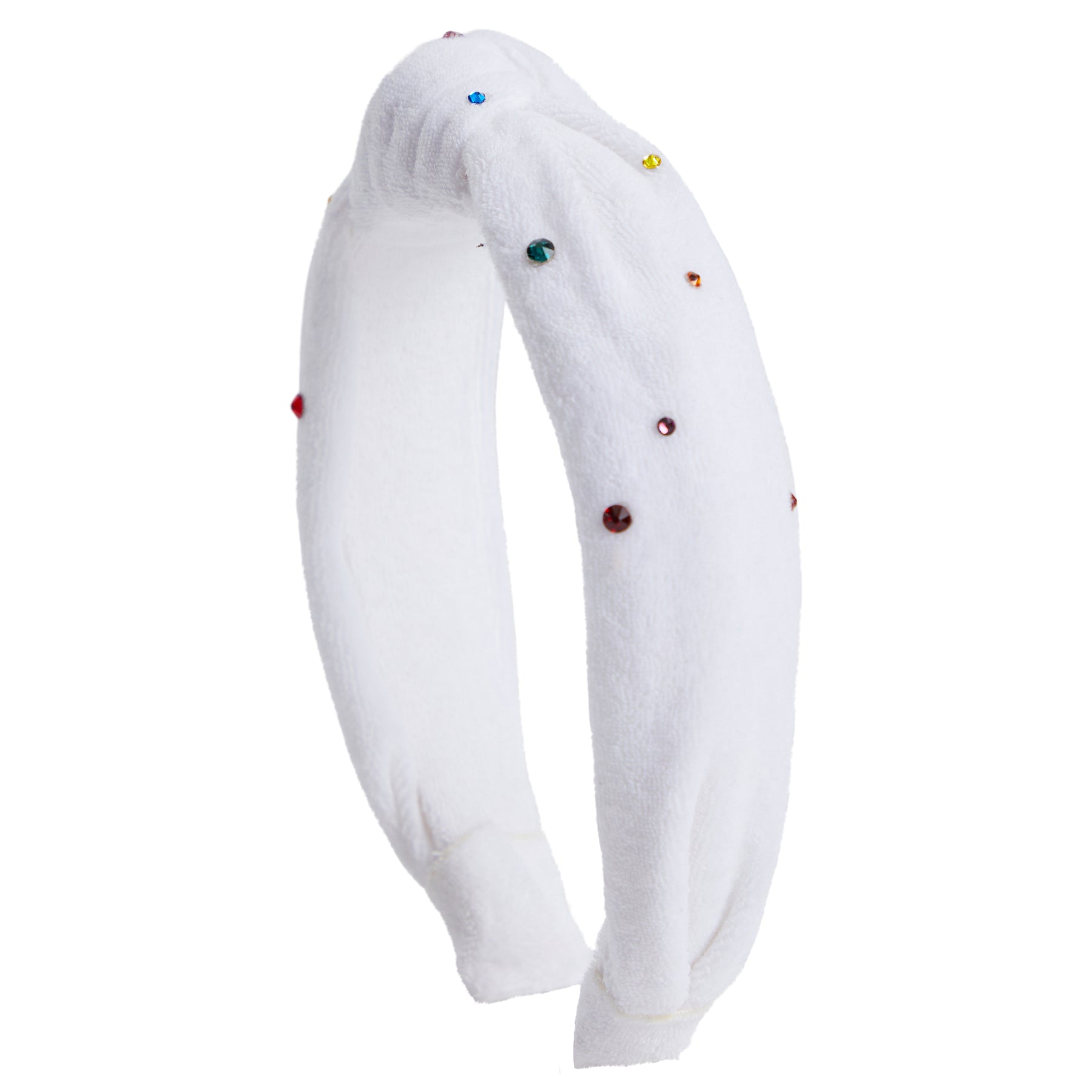 Terry Knot Rainbow Rhinestone Headband