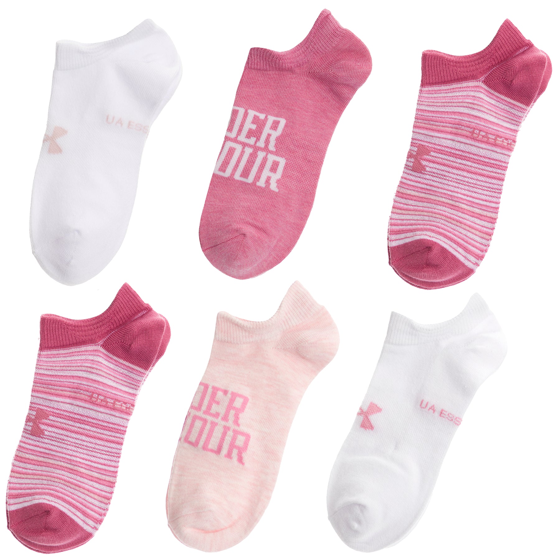 UA No Show 6 Pk Socks