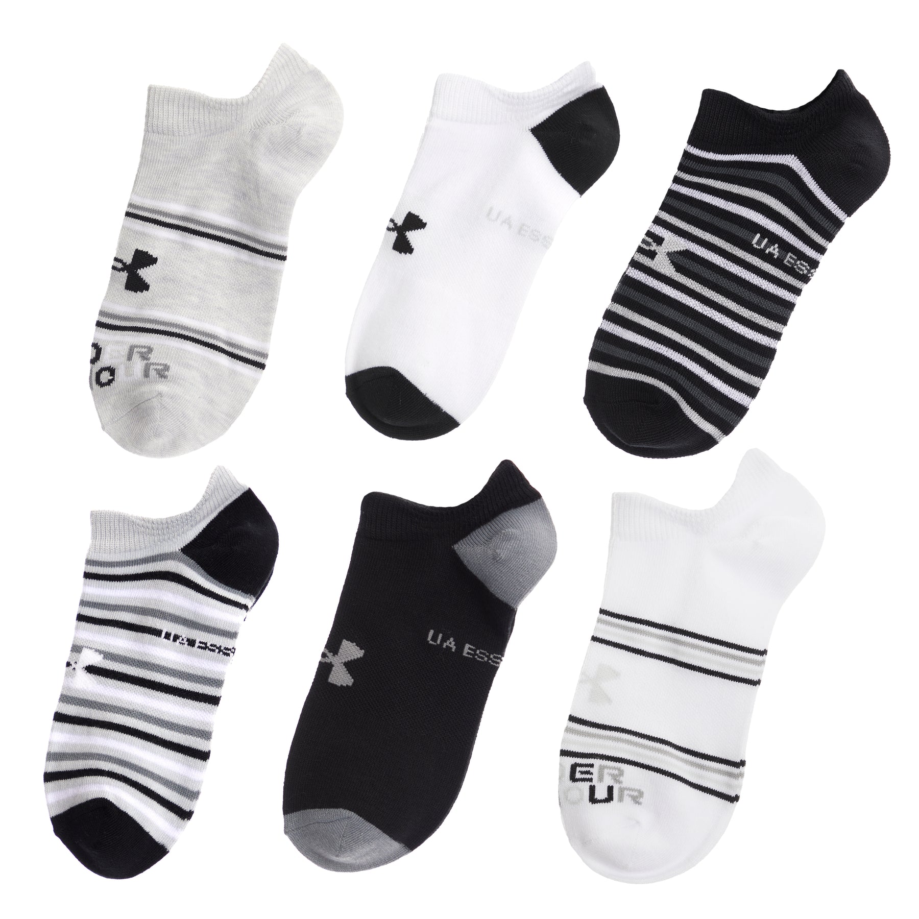 UA No Show 6 Pack Socks