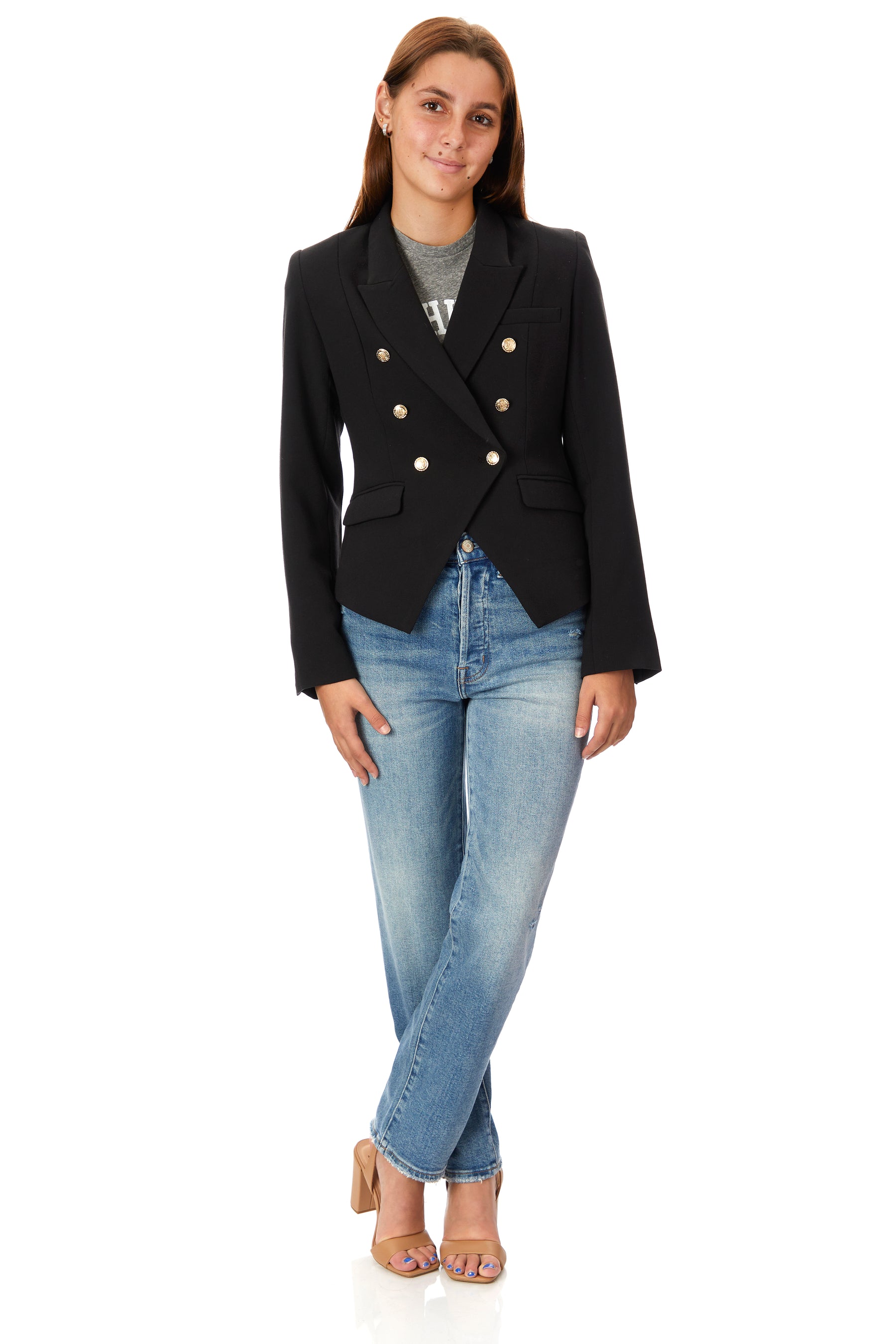 Victoria Gold Button Blazer
