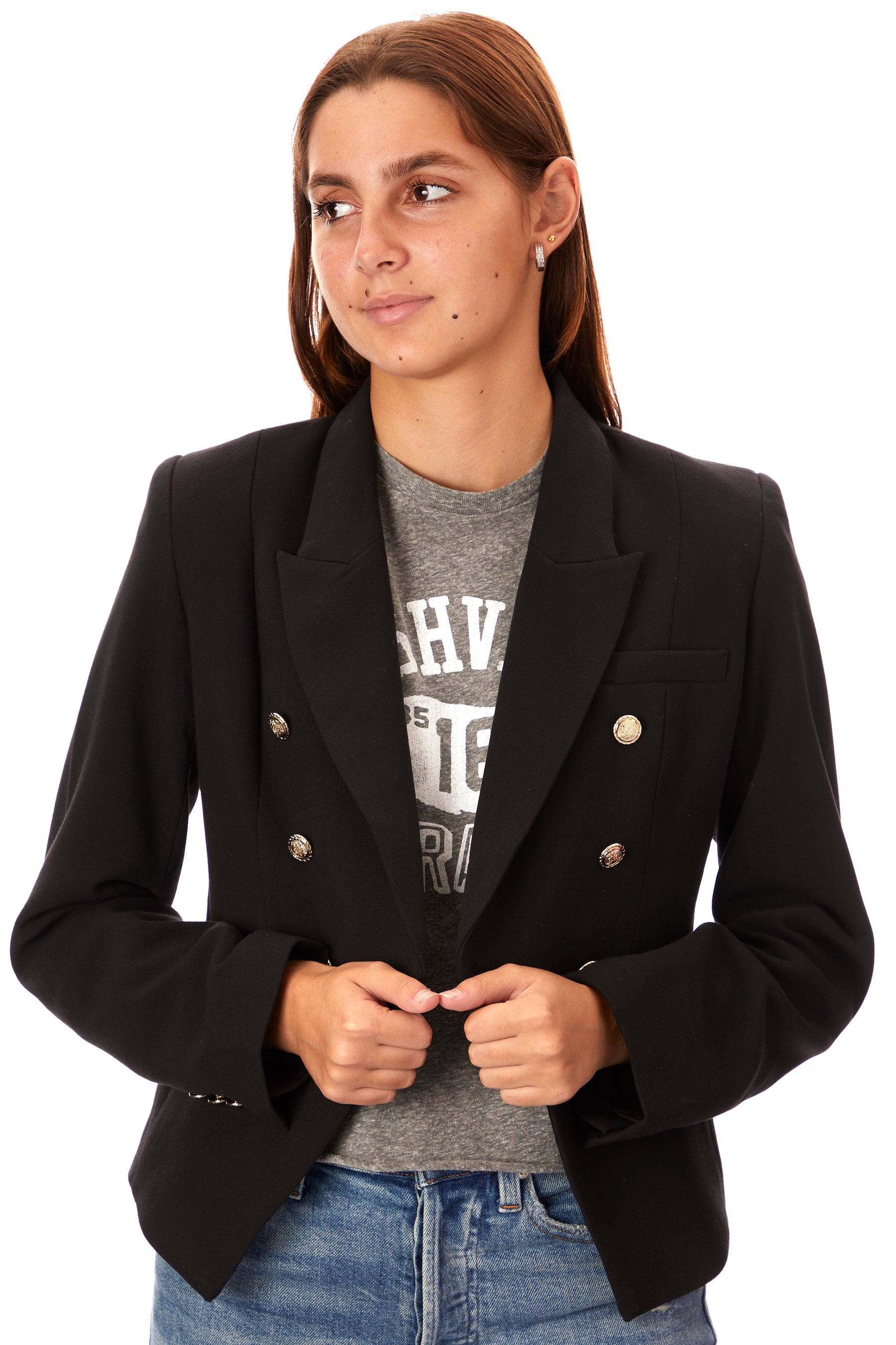 Victoria Gold Button Blazer