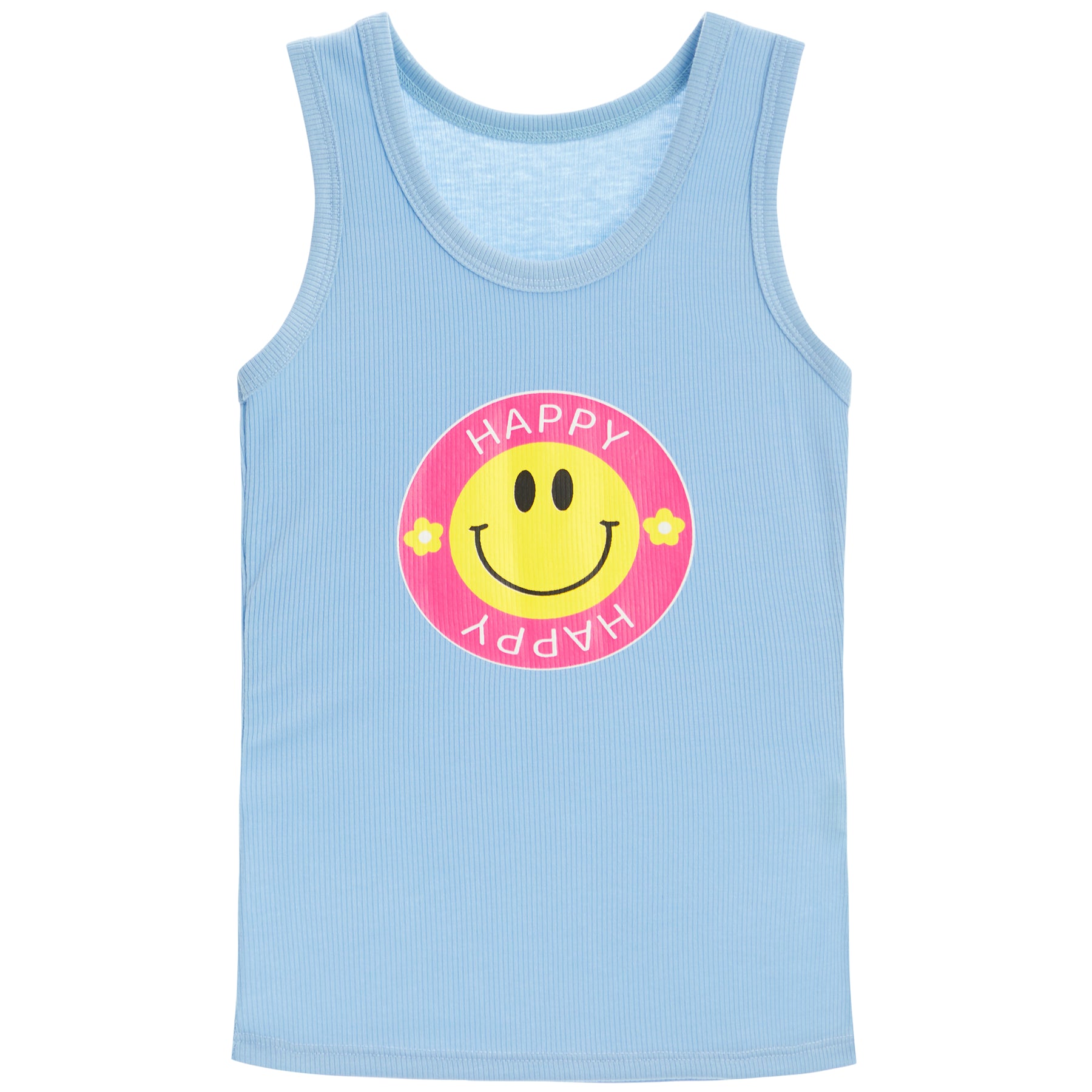 Happy Smile Ribbed Tank