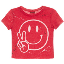 SS Tee w/Peace Finger Smiley Splatter