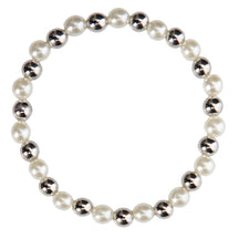 Pearl w/Metal Bead Bracelet