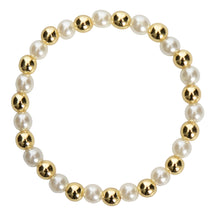 Pearl w/Metal Bead Bracelet