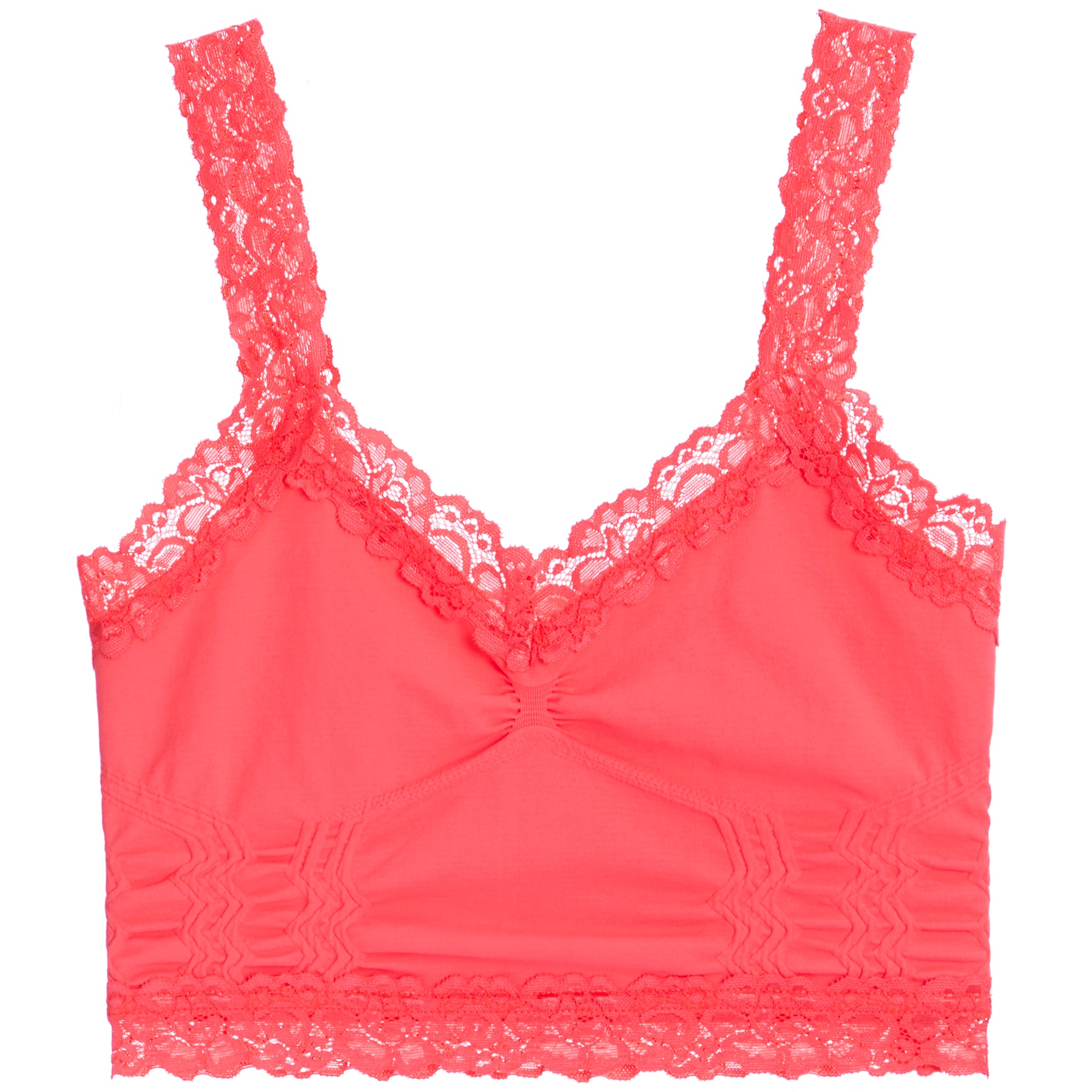 Seamless Crop Cami With Lace