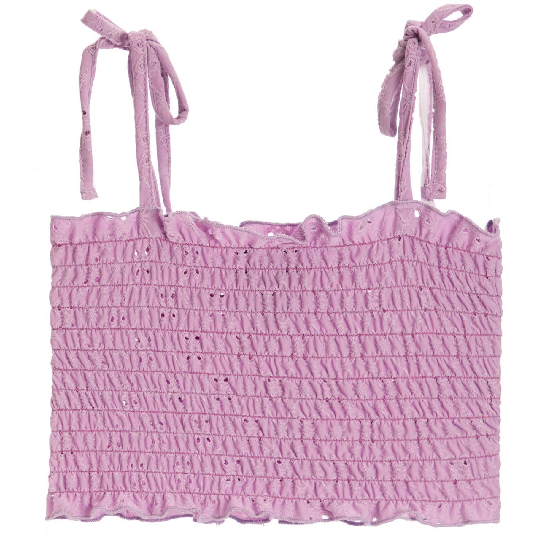 Eyelet Smock Tank With Ties