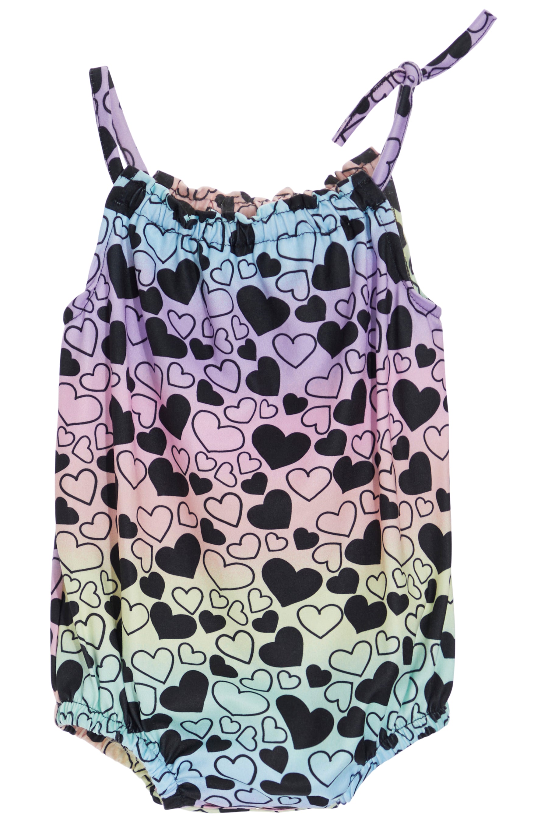 Multi Rainbow Heart Tie Bubble
