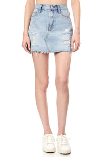 Raw Hem Denim Skirt
