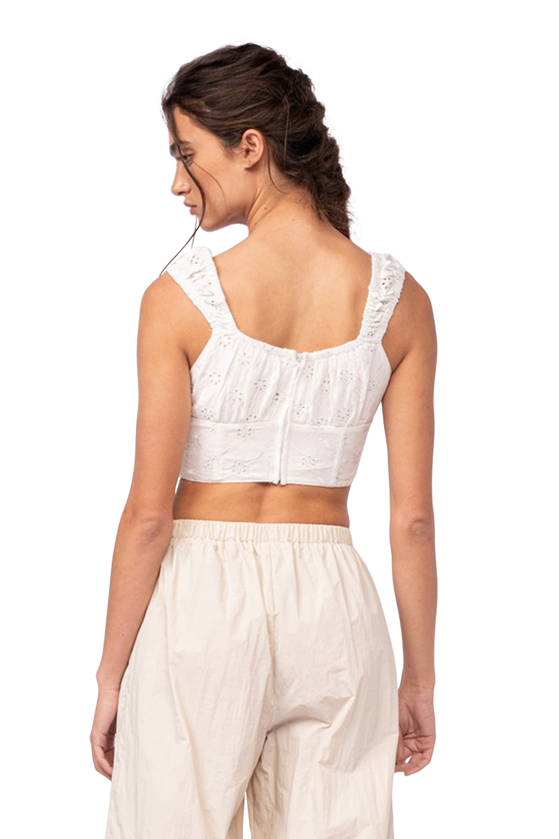 Eyelet Tie Front Top