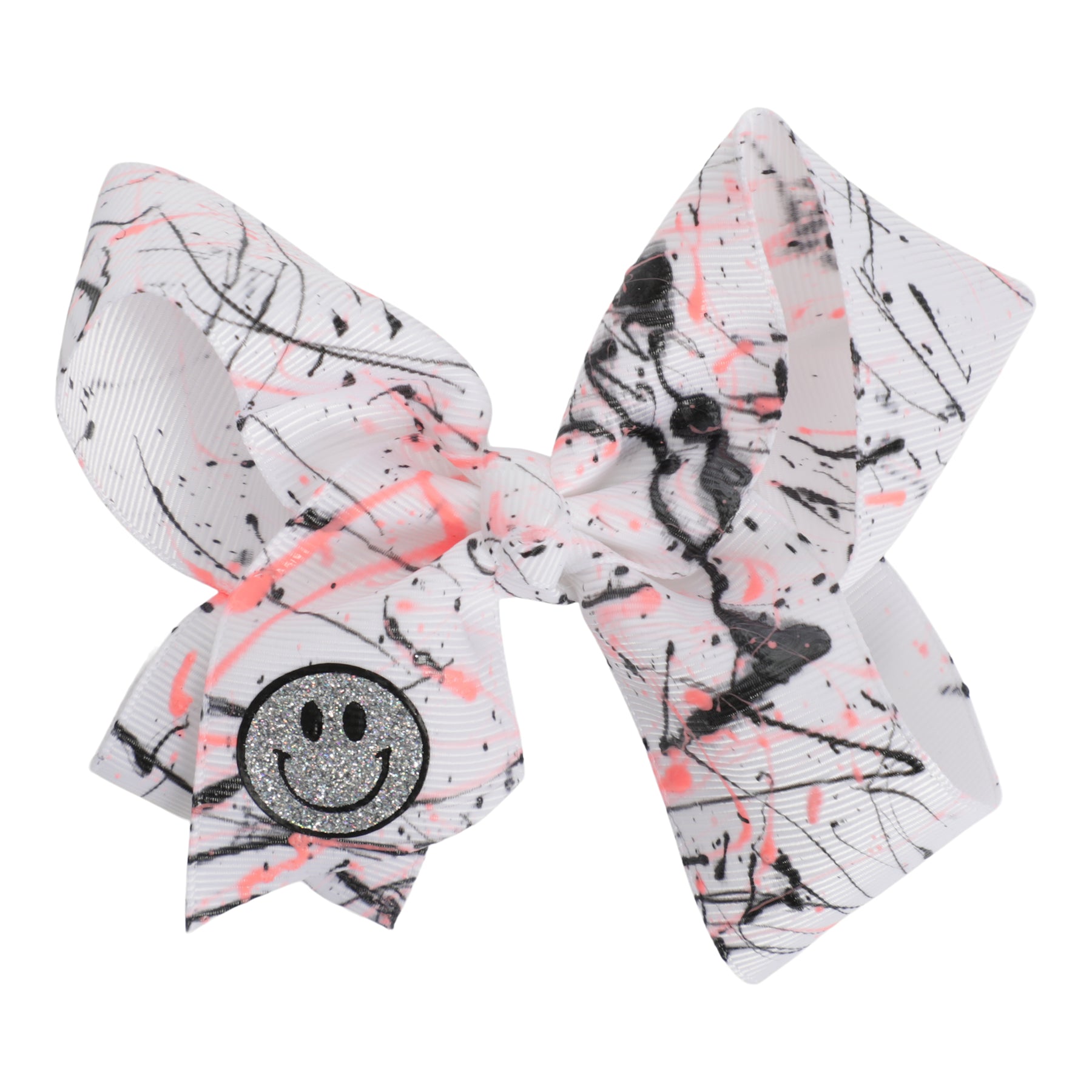 4inch Bow Smiley Multi Splatter