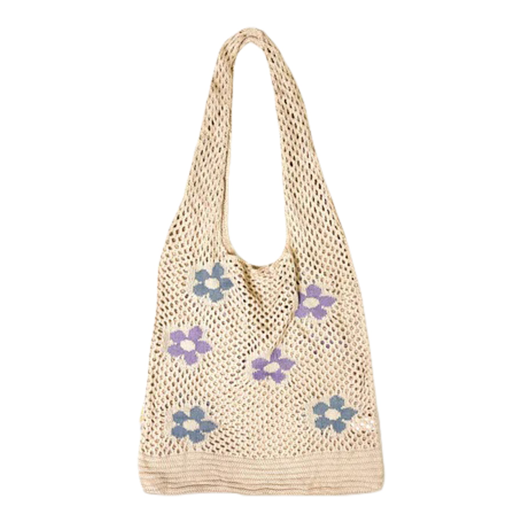 Floral Crochet Slouchy Shoulder Bag