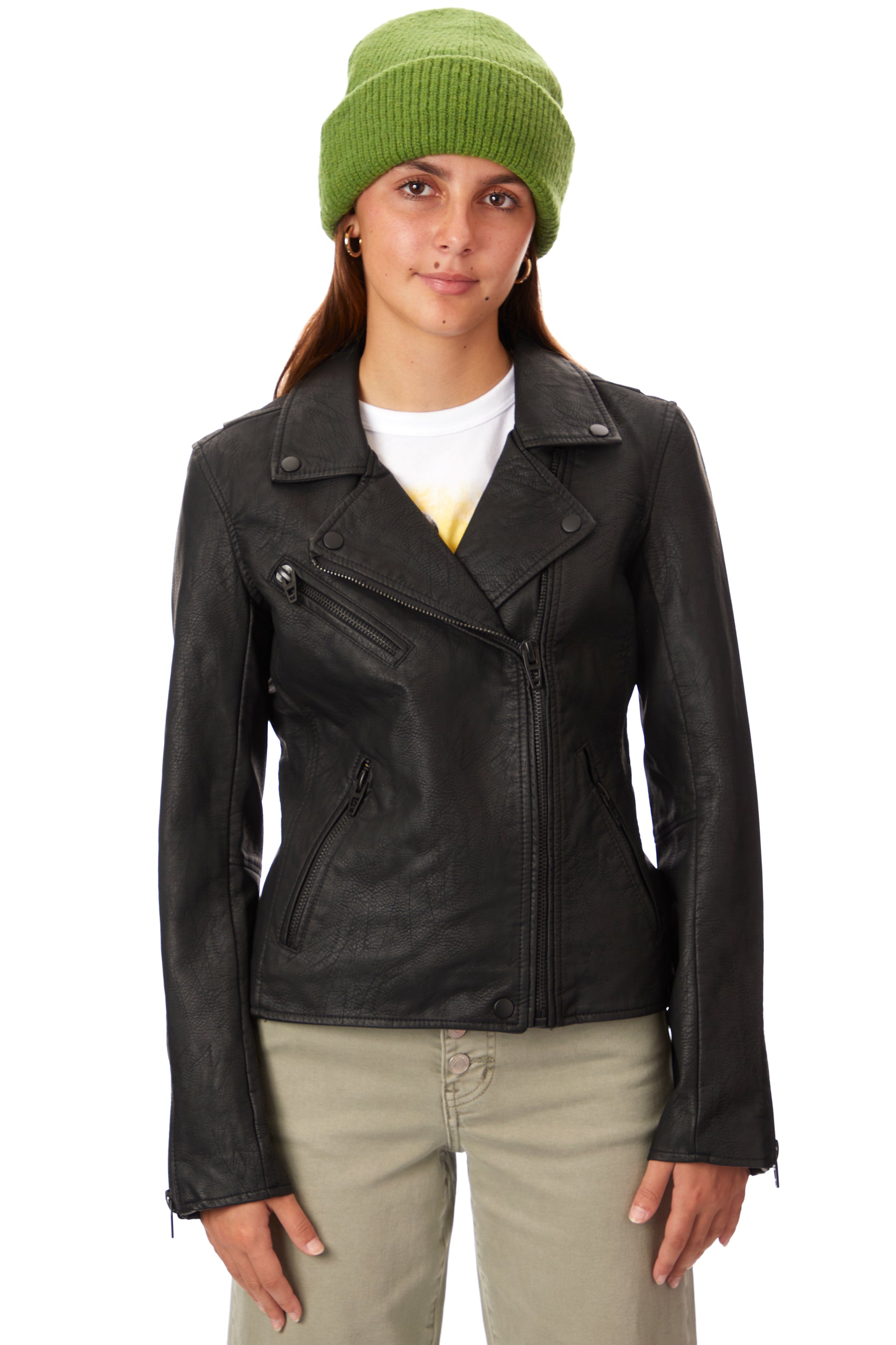 Onyx Tonal Vegan Moto Jacket
