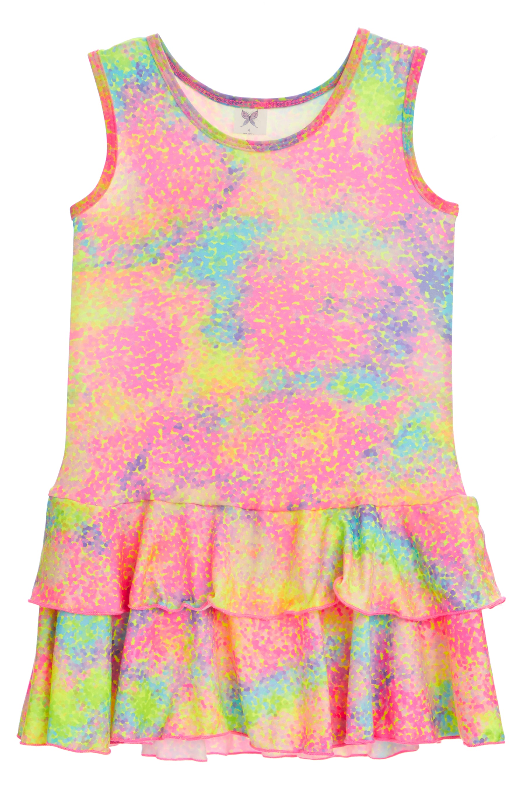 Ruffle Tank Dress- Neon
