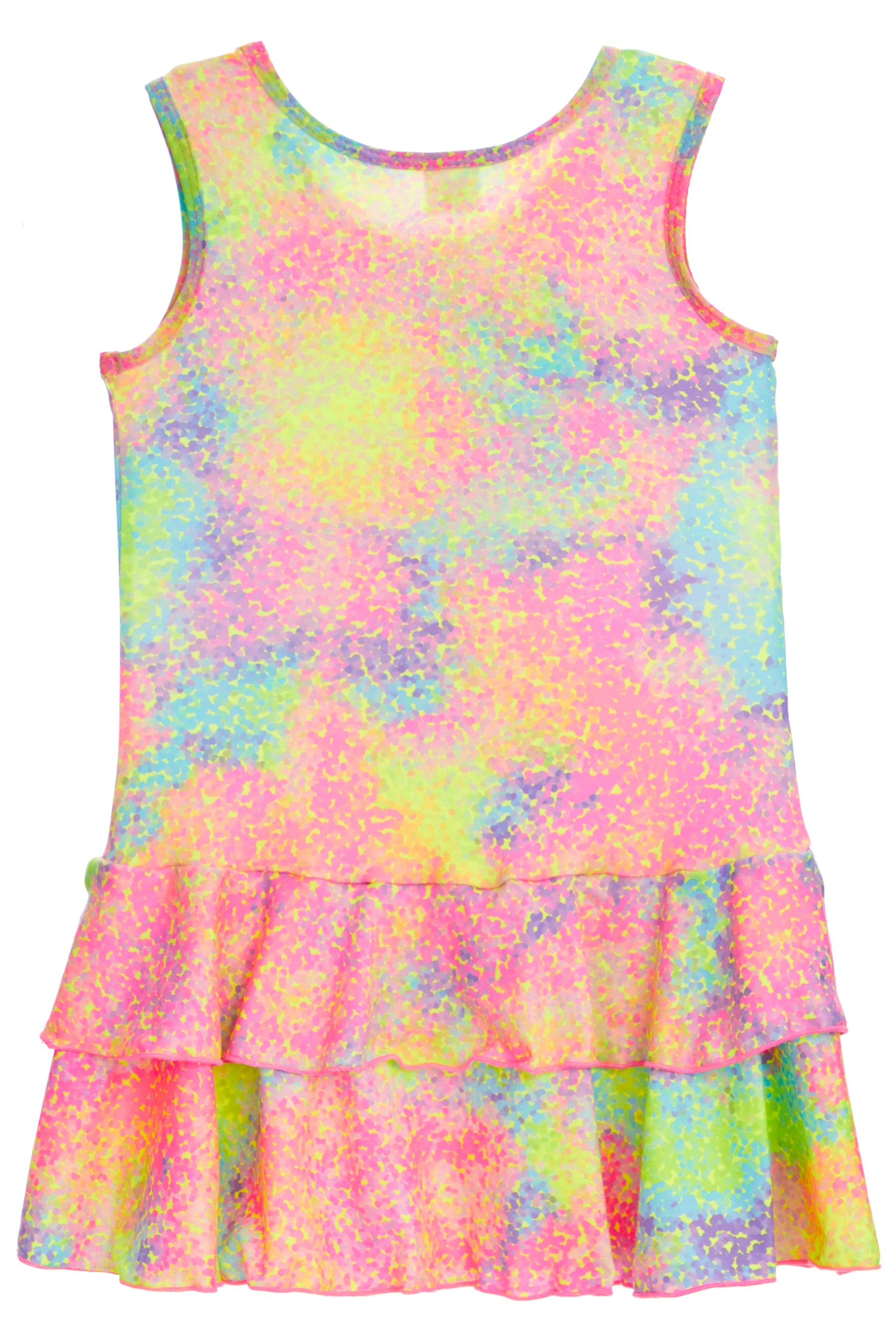 Ruffle Tank Dress- Neon
