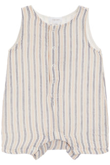 Shortie Romper- Ticking Stripe