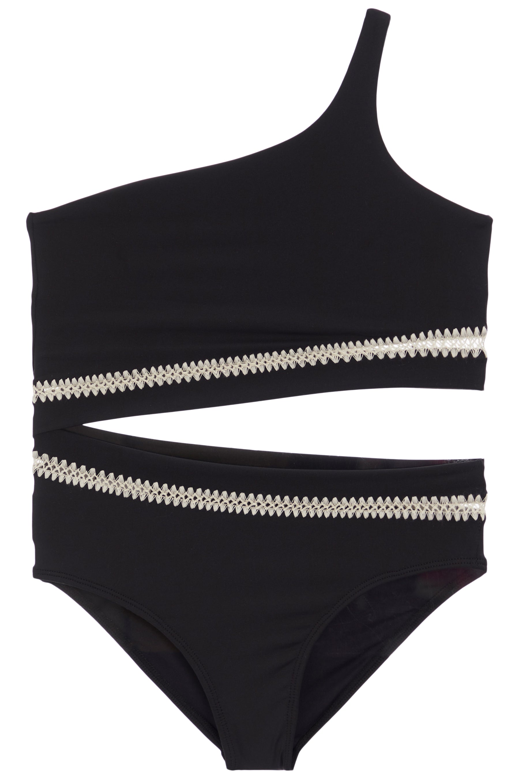 Contrast Stitch Cut Out 1 Piece