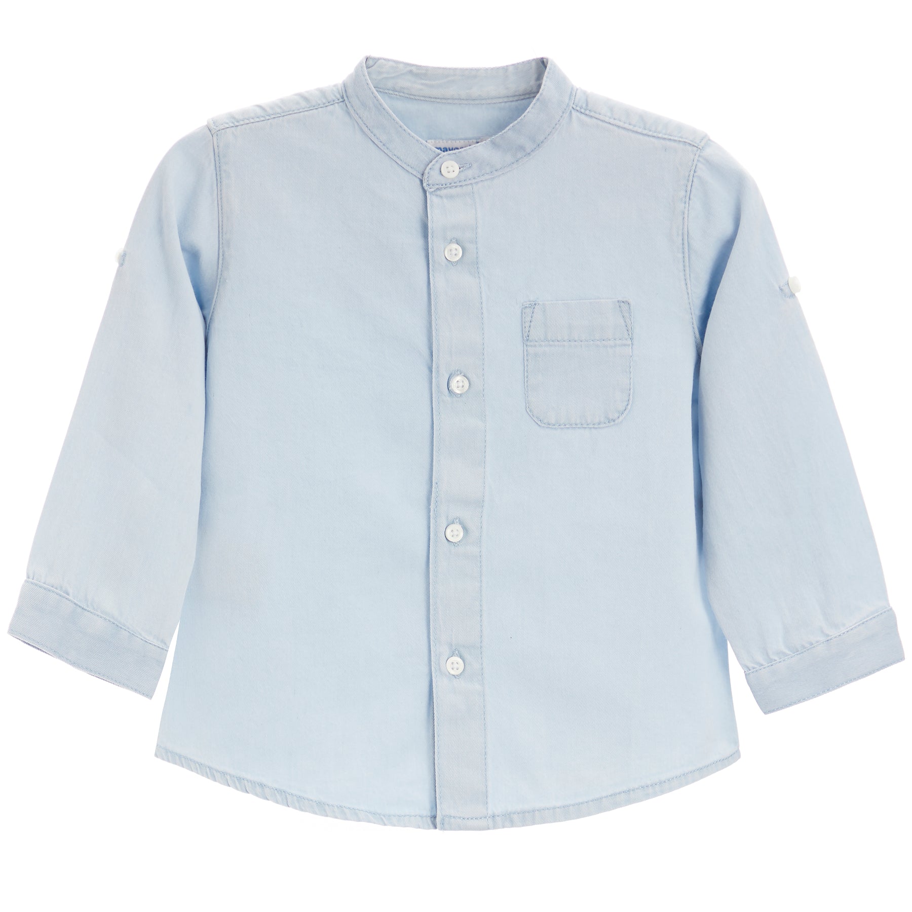Mao Collar Denim Shirt