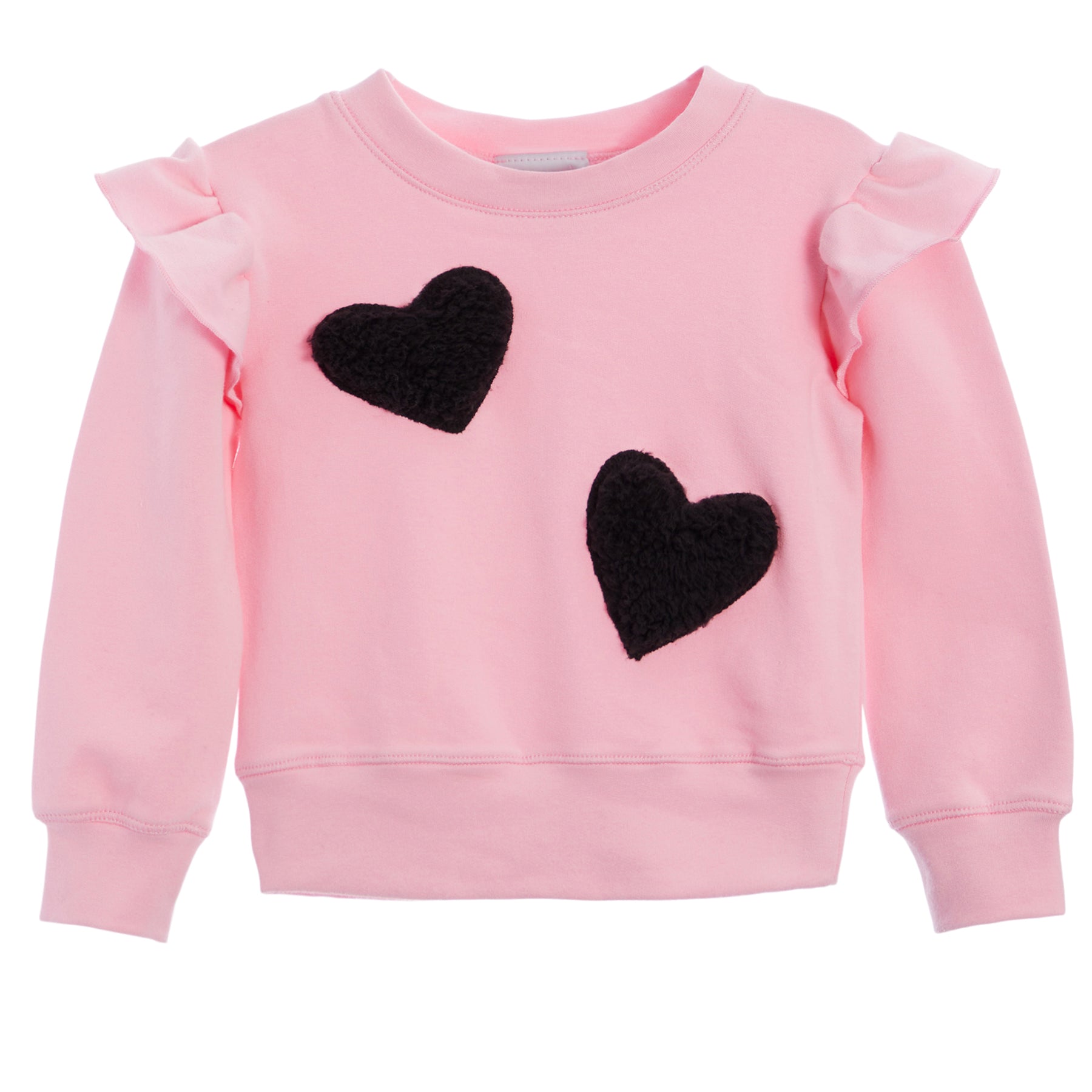 Ruffle Sweatshirt with Double Heart