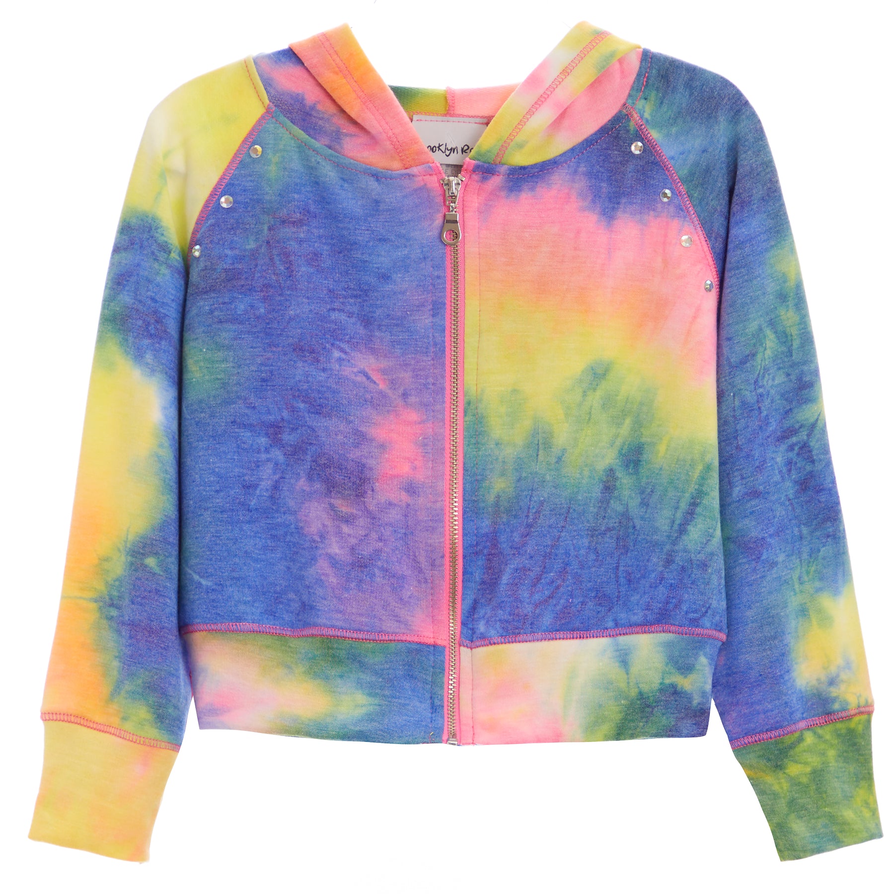 Pastel Tie Dye Zipper Hoodie
